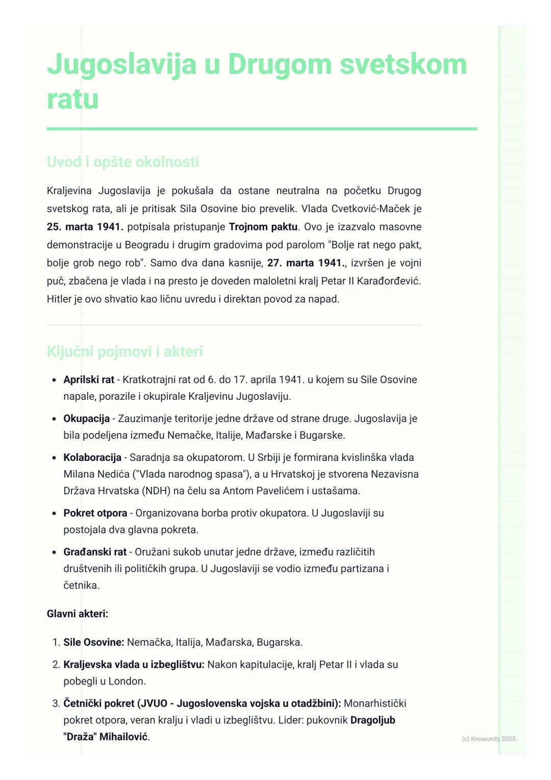 Drugi Svetski Rat u Jugoslaviji: Okupacija i Otpor