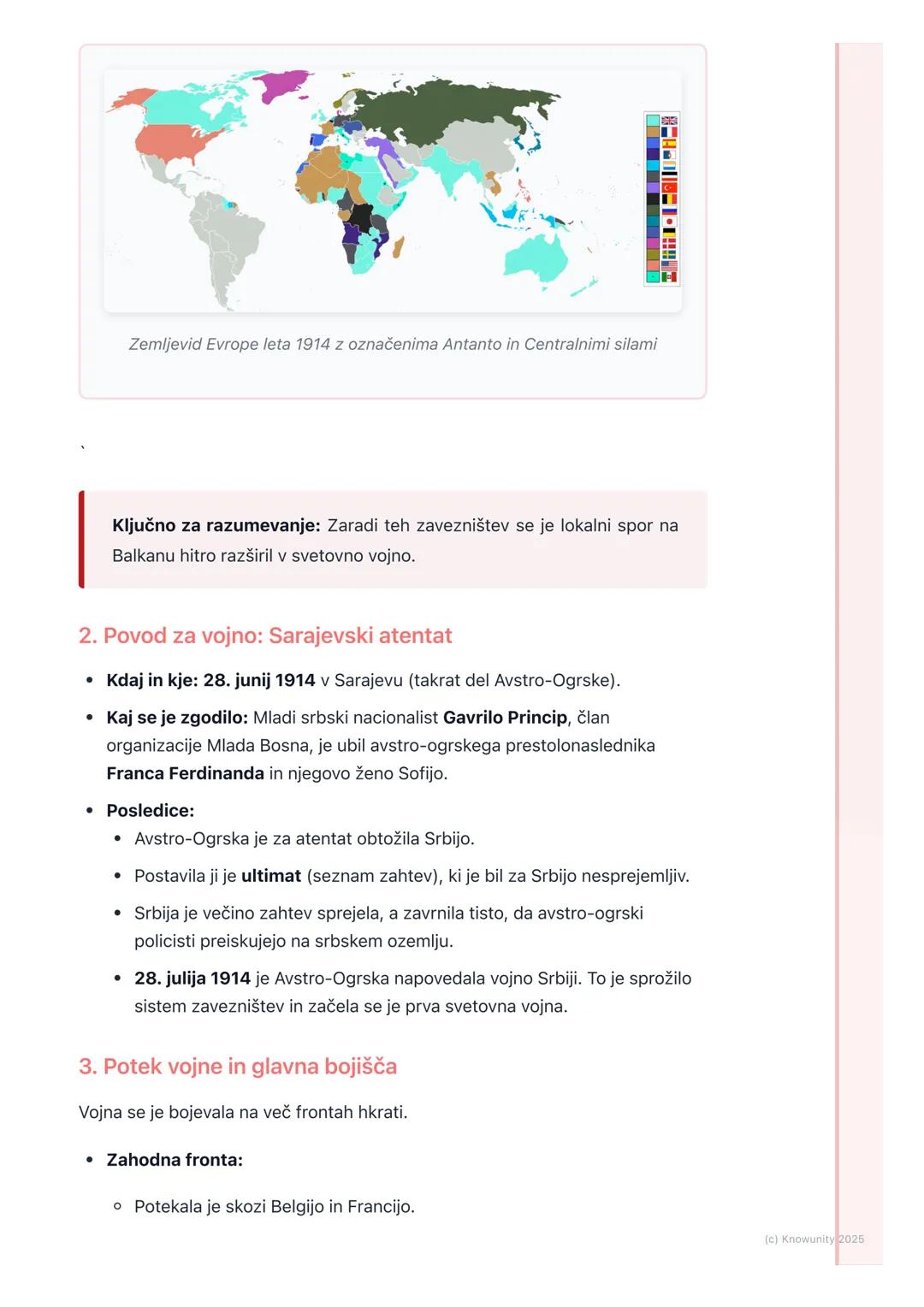 # Vzroki in potek prve svetovne
vojne

Uvod v prvo svetovno vojno

Prva svetovna vojna, imenovana tudi velika vojna, je bila prva globalna v