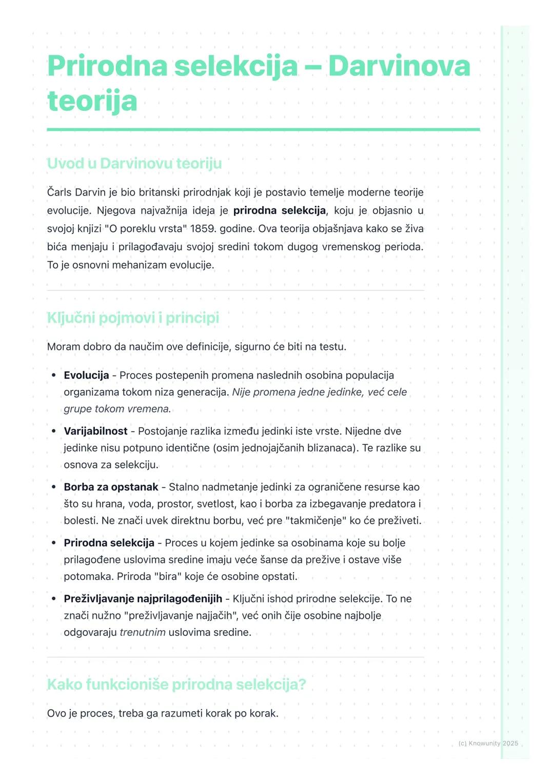 # Prirodna selekcija - Darvinova
teorija

Uvod u Darvinovu teoriju

Čarls Darvin je bio britanski prirodnjak koji je postavio temelje modern