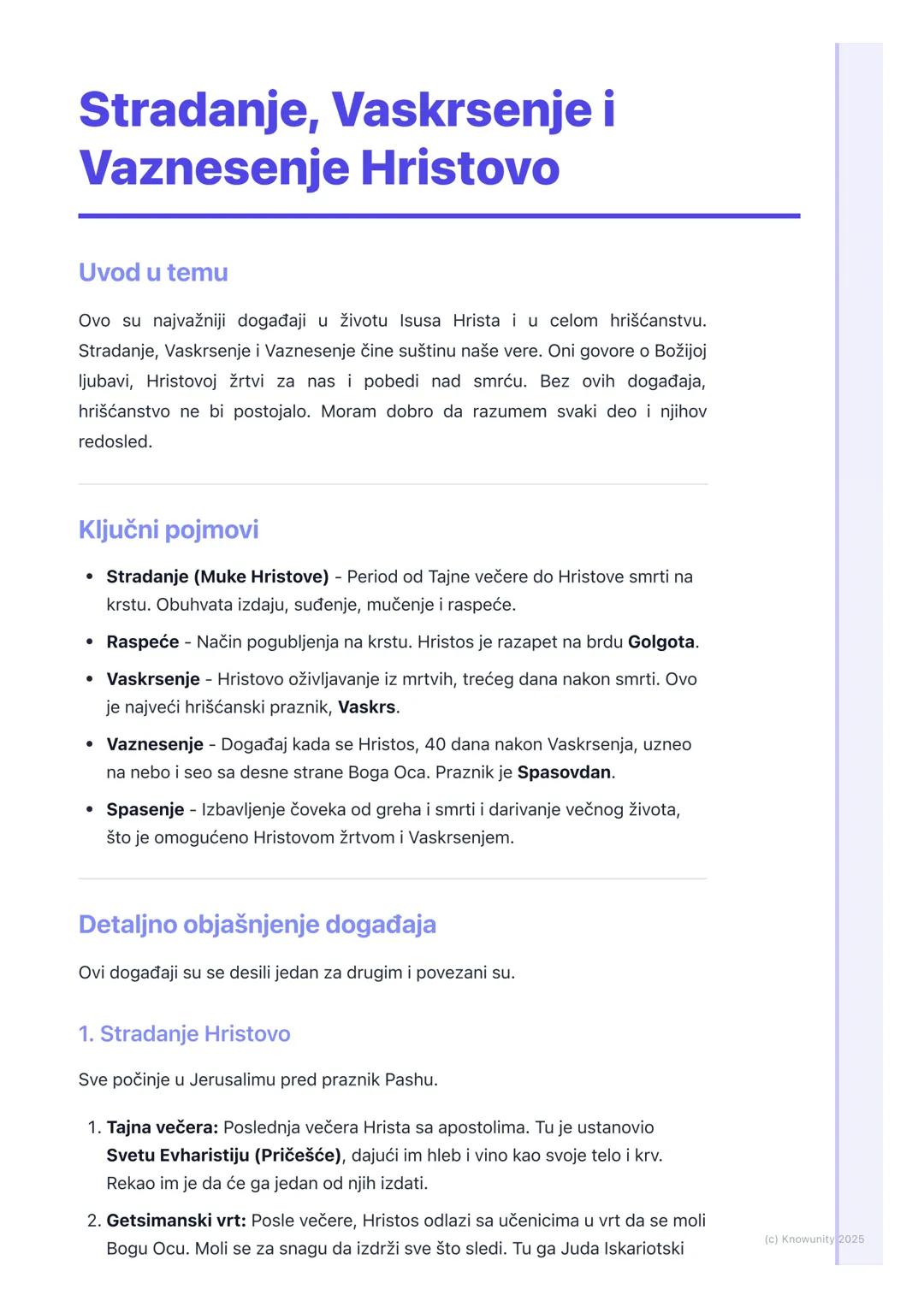 Stradanje, Vaskrsenje i Vaznesenje Hristovo