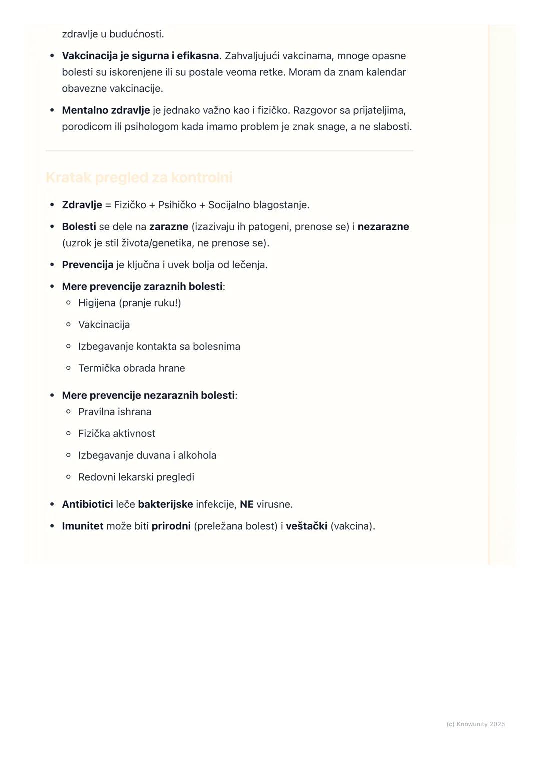 # Bolesti i prevencija

Uvod u zdravlje i bolest

Zdravlje nije samo odsustvo bolesti. Svetska zdravstvena organizacija (SZO)
kaže da je zdr