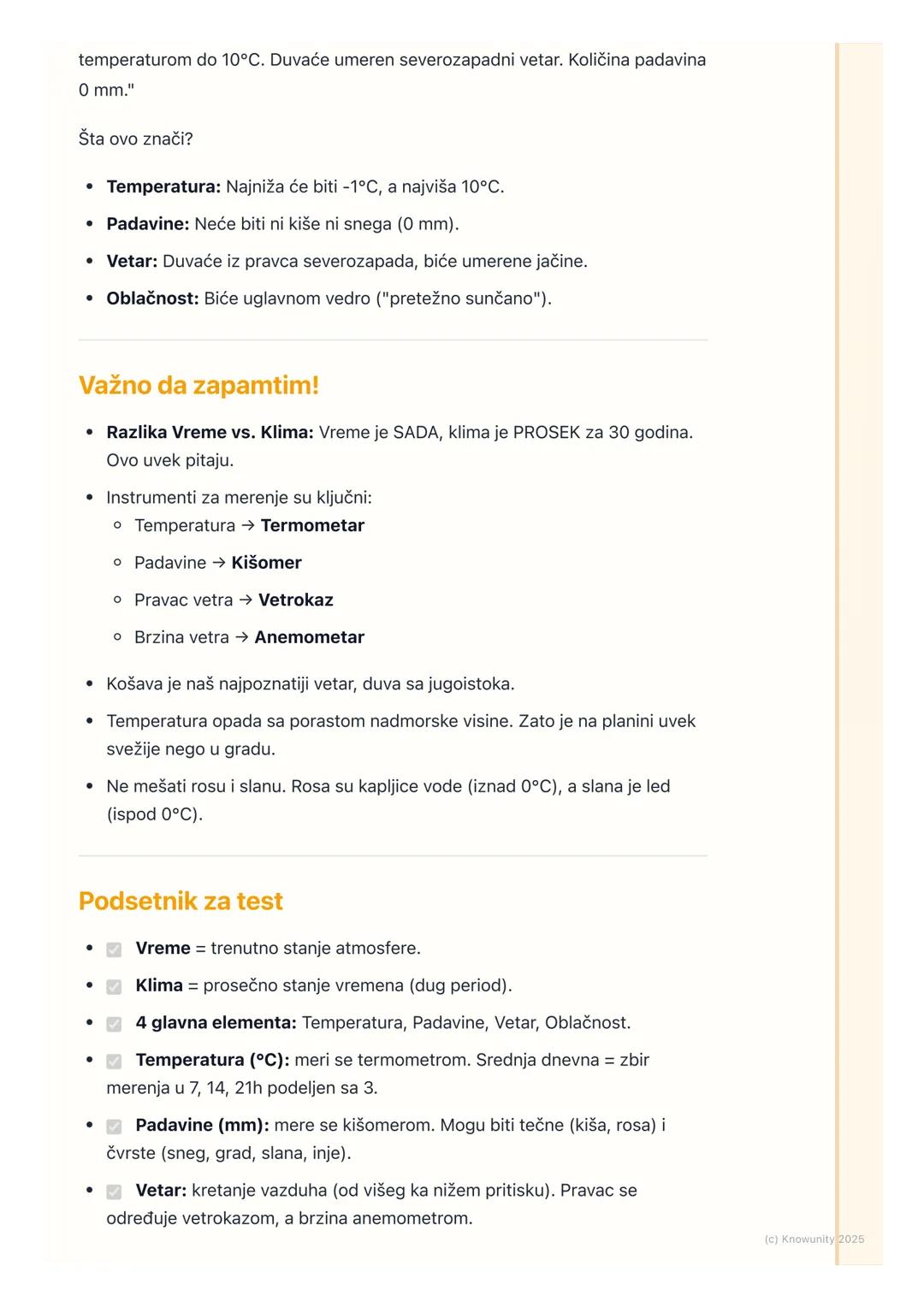 # Vreme i klimatski elementi

Uvod u vreme i klimatske elemente

Vreme je trenutno stanje atmosfere na nekom mestu. To je ono što vidimo kad