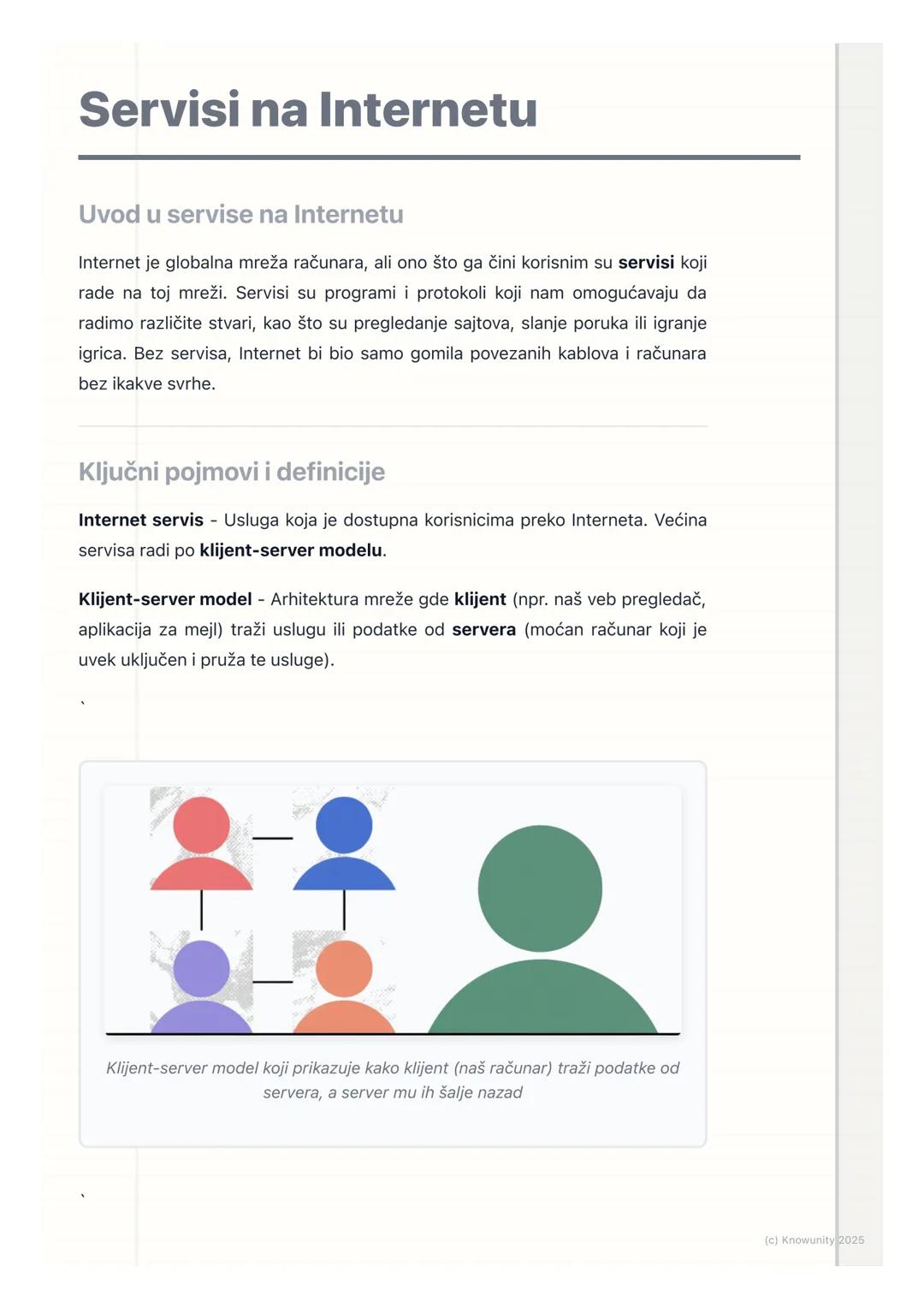 # Servisi na Internetu

Uvod u servise na Internetu

Internet je globalna mreža računara, ali ono što ga čini korisnim su servisi koji
rade 