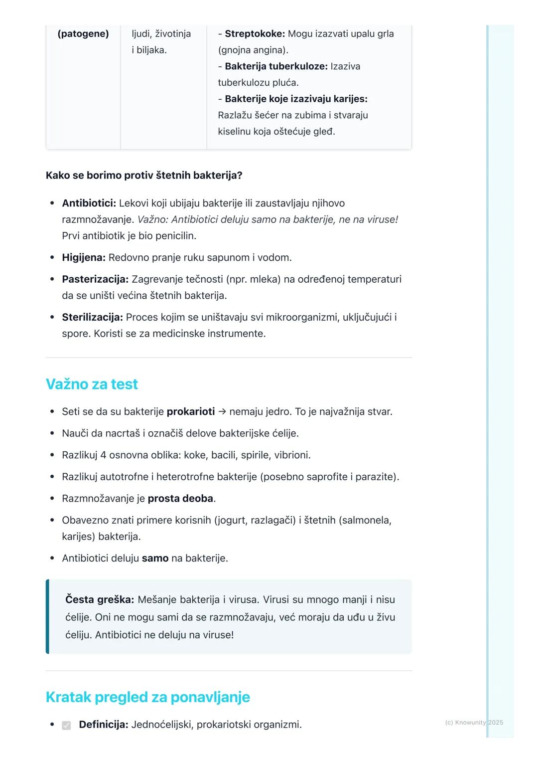 # Bakterije

## Šta su bakterije?

Bakterije su najjednostavniji i najbrojniji organizmi na Zemlji. One su
ejdnoćelijski organizmi, što znač