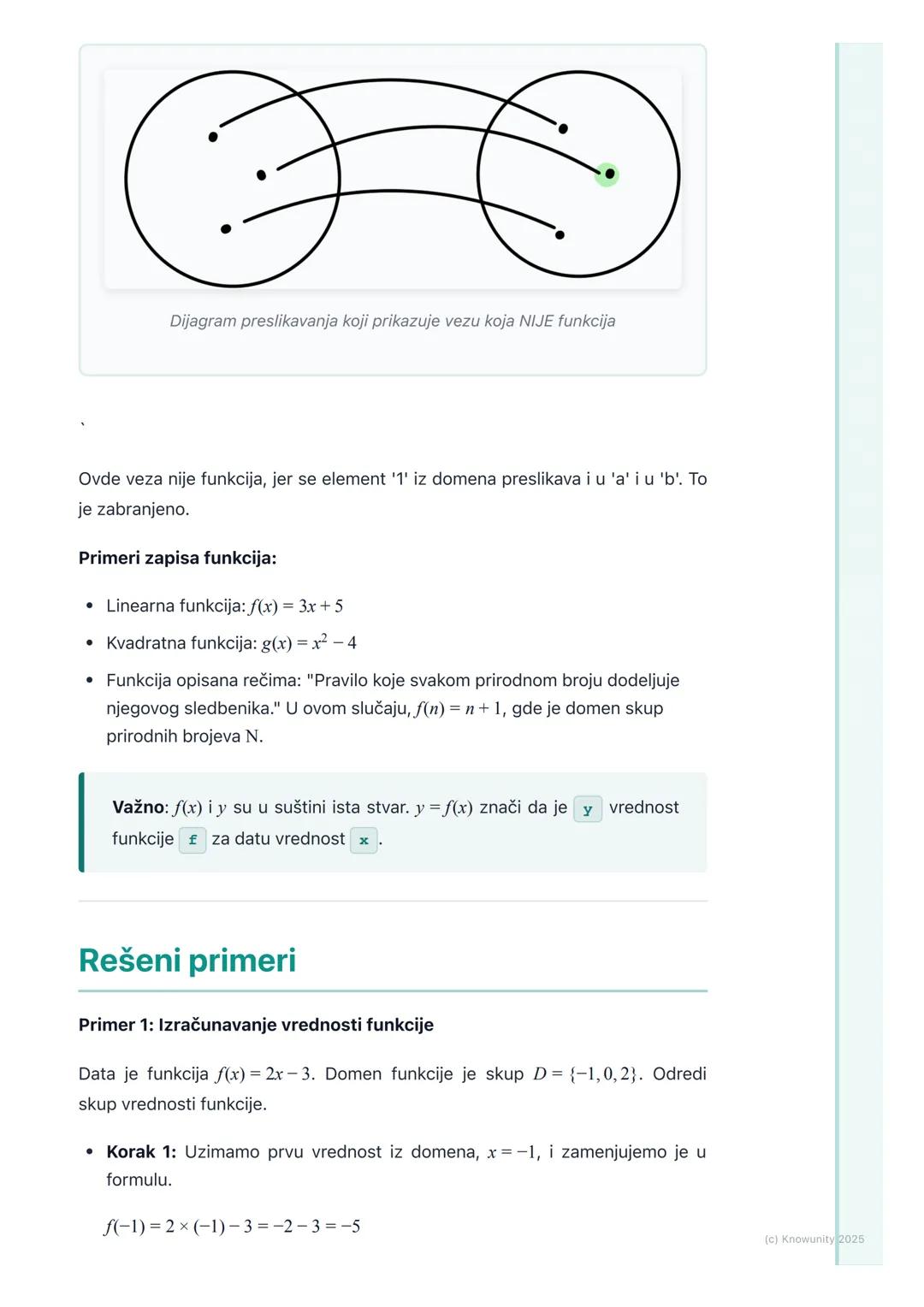 # Pojam funkcije

## Uvod u pojam funkcije

Funkcija je jedan od najvažnijih pojmova u matematici. U suštini, funkcija
opisuje vezu između d