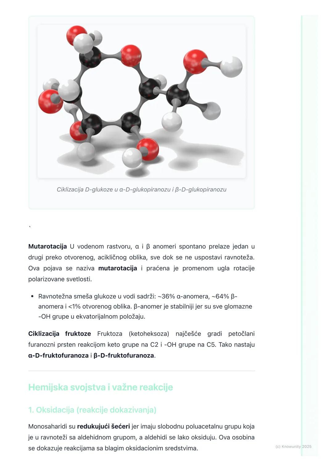 # Monosaharidi

## Opšte karakteristike monosaharida

Monosaharidi su najprostiji ugljeni hidrati. Ne mogu se hidrolizom razložiti na
prosti