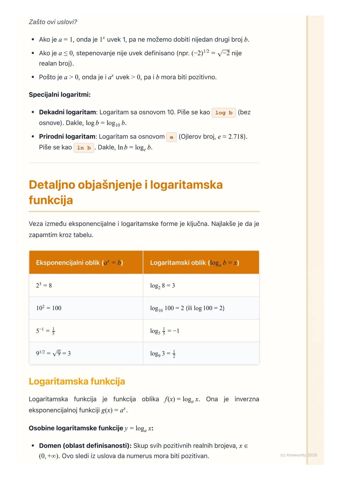 # Pojam logaritma i
logaritamske funkcije

Uvod u pojam logaritma

Logaritmi su u suštini inverzna operacija stepenovanju. Kao što je koreno