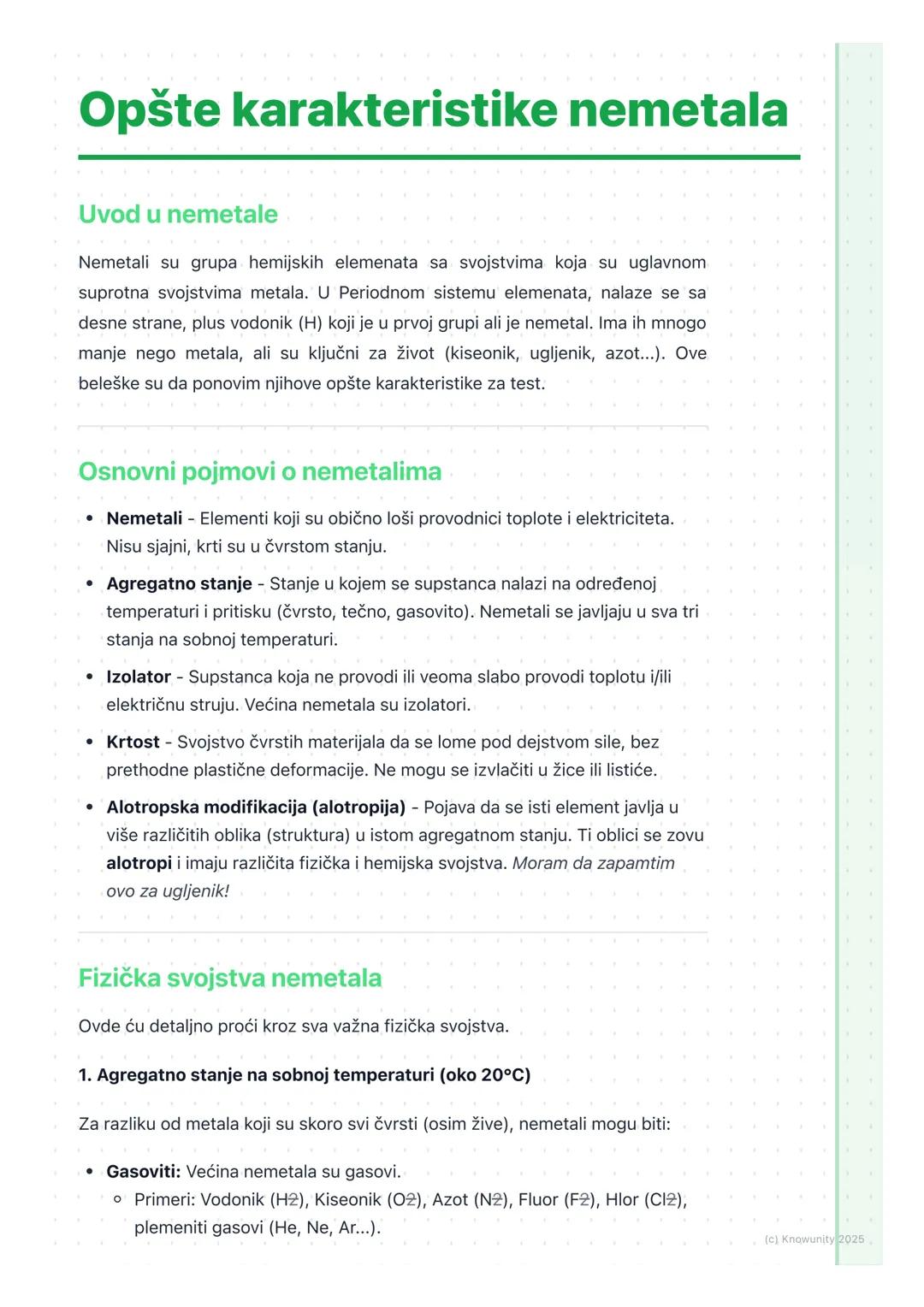 Opšte karakteristike nemetala