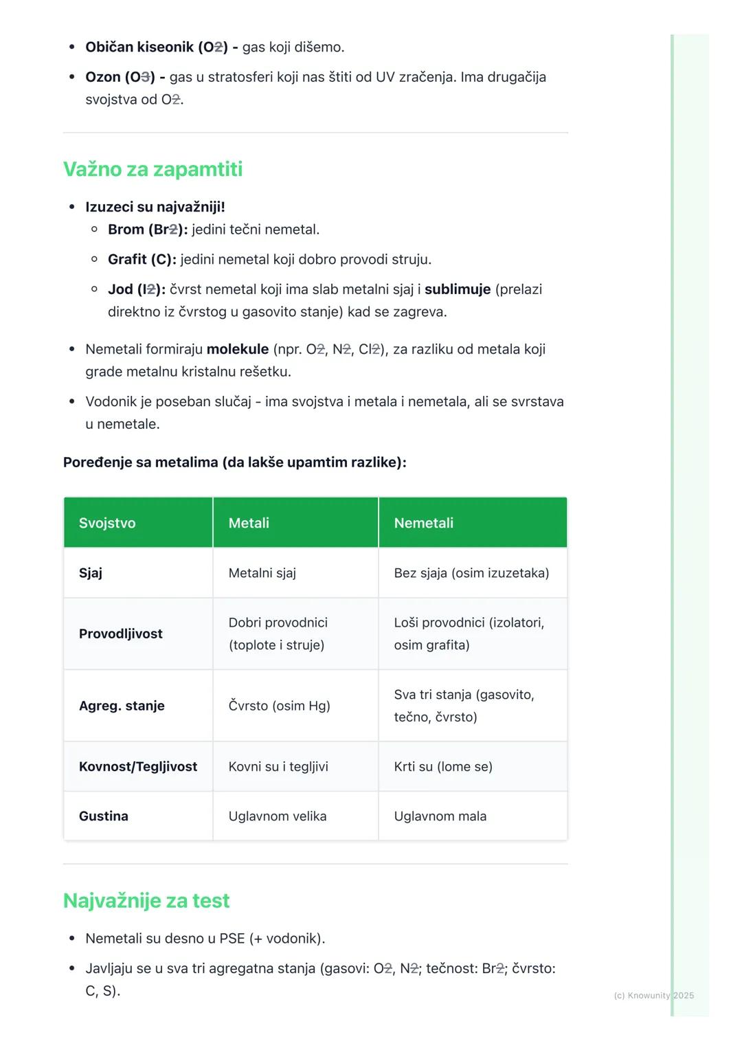 # Opšte karakteristike nemetala

Uvod u nemetale

Nemetali su grupa hemijskih elemenata sa svojstvima koja su uglavnom
suprotna svojstvima m
