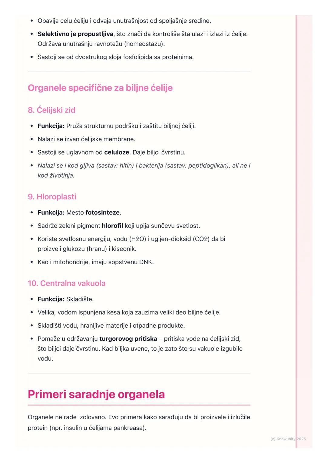 # Funkcije ćelijskih organela

## Uvod u funkcije organela

Ćelija je osnovna jedinica života, ali unutar nje se dešava mnogo toga.
Organele