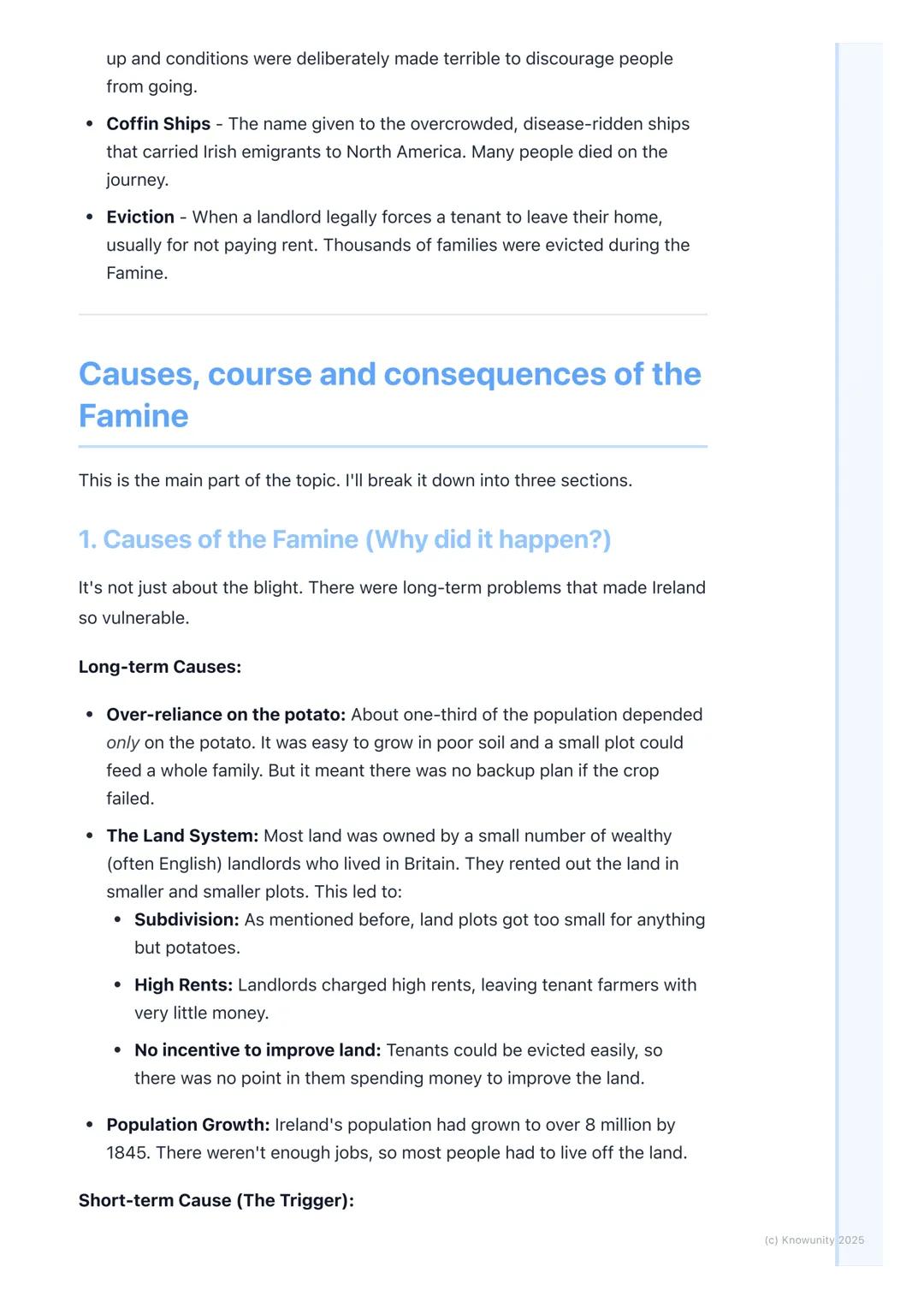 # The Great Famine (An Gorta
Mór)

## Introduction to the Great Famine

The Great Famine, or An Gorta Mór (The Great Hunger), was a period o