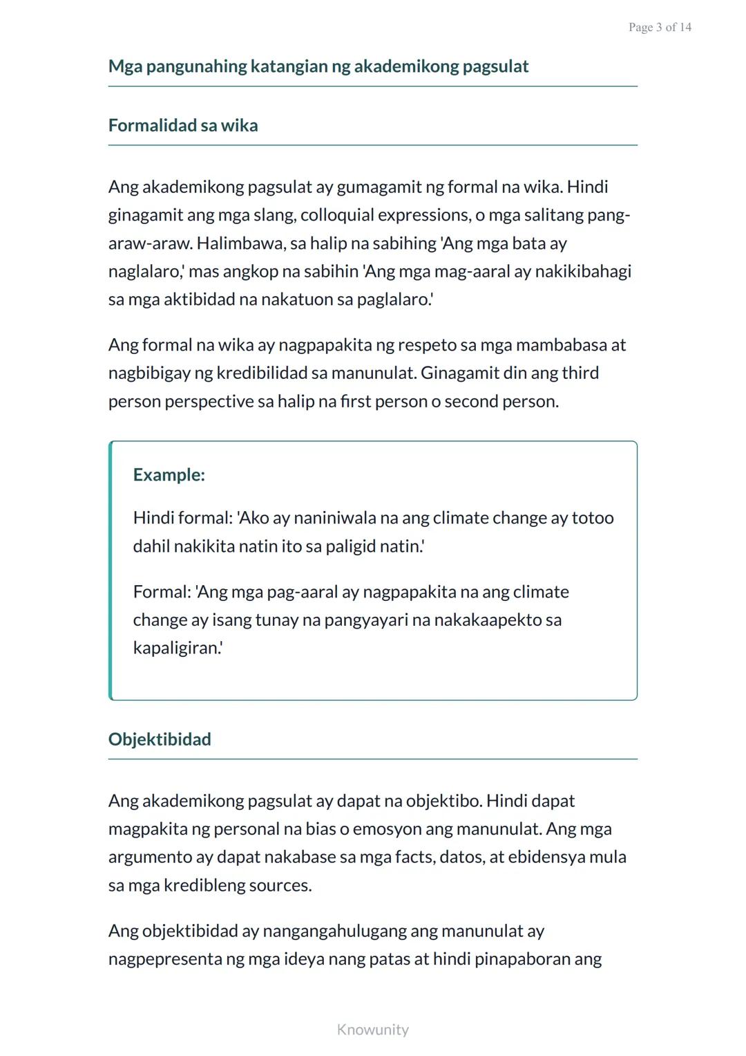# Pag-unawa sa Akademikong Diskurso: Katangian ng Akademikong Pagsulat

Pag-aaral ng mga katangian at elemento ng akademikong pagsulat

## M