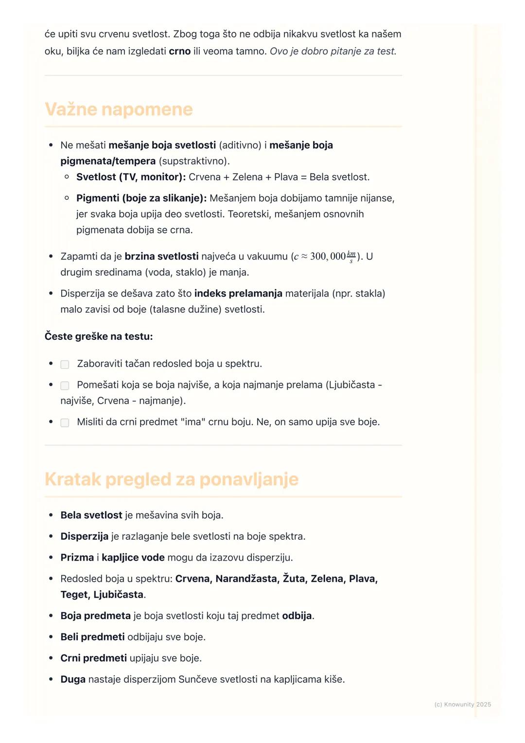 # Boja svetlosti i disperzija

Boja svetlosti i disperzija

Svetlost Sunca ili sijalice nam izgleda belo, ali u stvari nije. Bela svetlost j