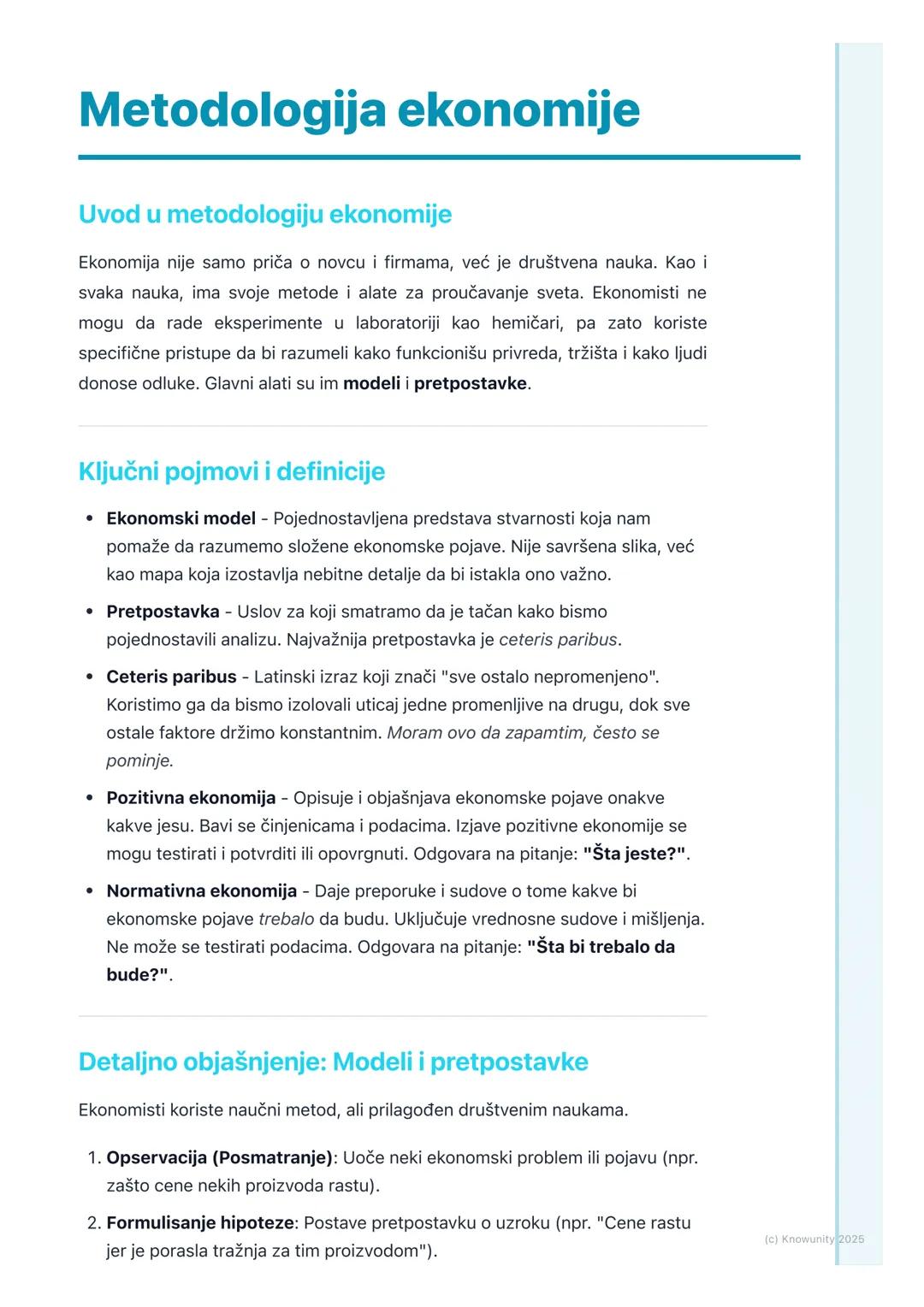 # Metodologija ekonomije

Uvod u metodologiju ekonomije

Ekonomija nije samo priča o novcu i firmama, već je društvena nauka. Kao i
svaka na