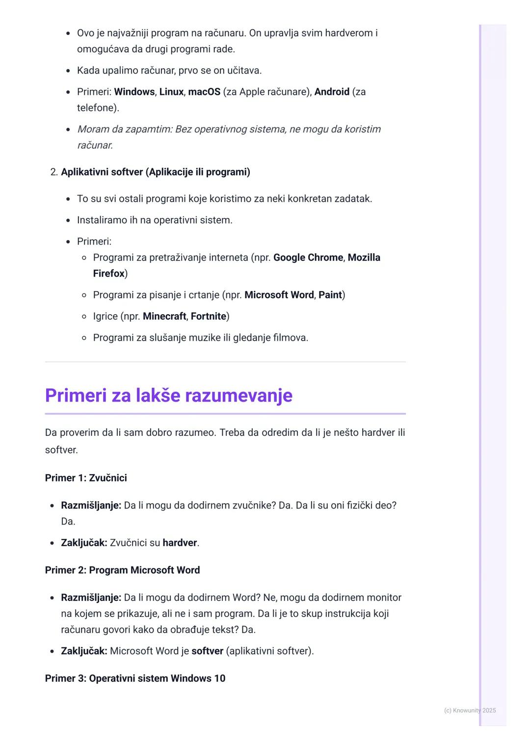 # Glavni delovi računara (hardver i
softver)

Uvod u delove računara

Računar je elektronski uređaj koji obrađuje podatke. Da bi radio, potr