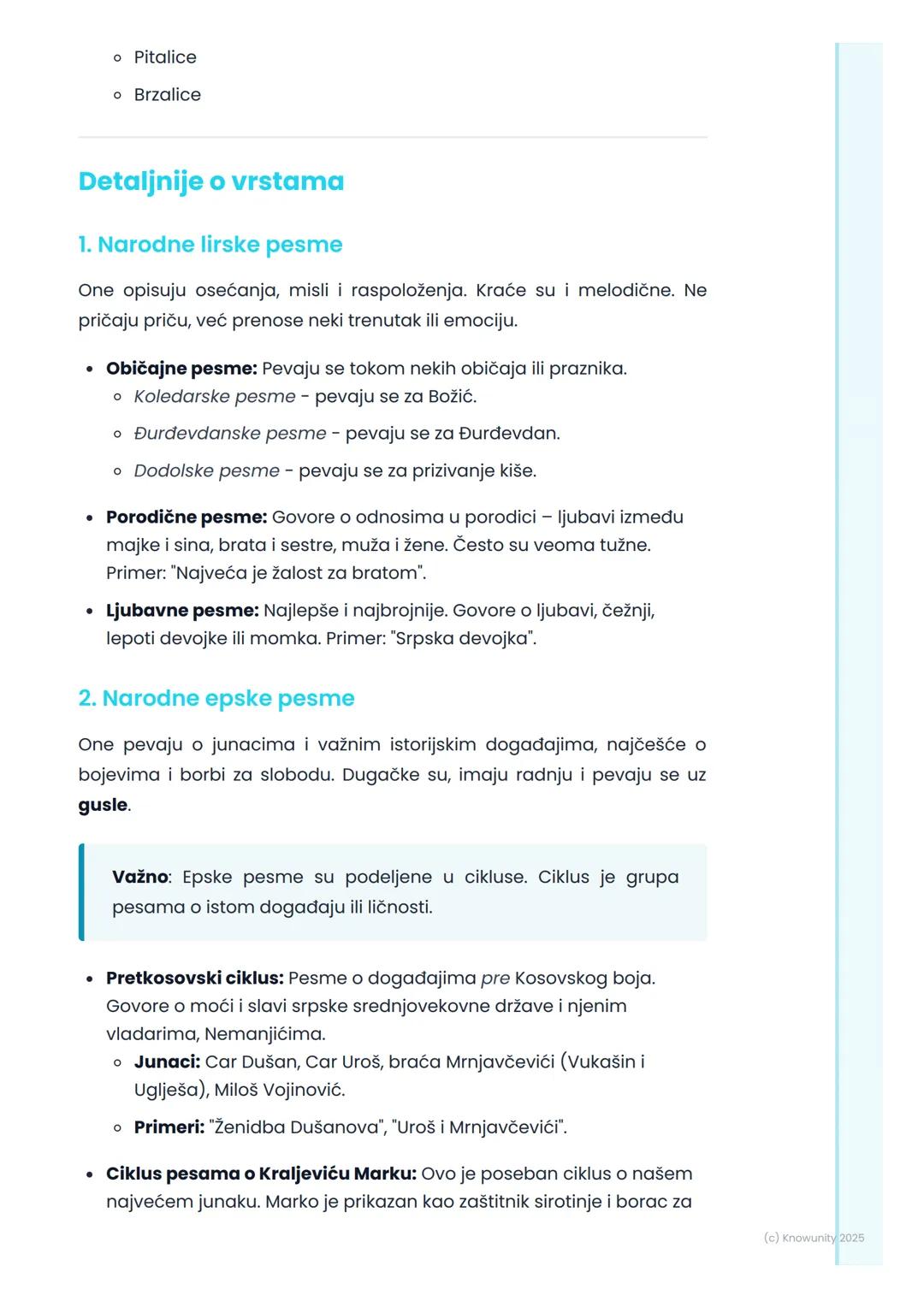 # Narodna književnost

Uvod u narodnu književnost

Narodna književnost se još zove i usmena književnost. To je zato što je
nastala u narodu,