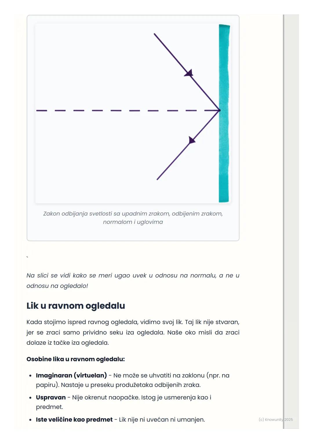 # Odbijanje svetlosti
(refleksija)

Uvod u odbijanje svetlosti

Odbijanje svetlosti ili refleksija je pojava kada se svetlost odbija od
neke