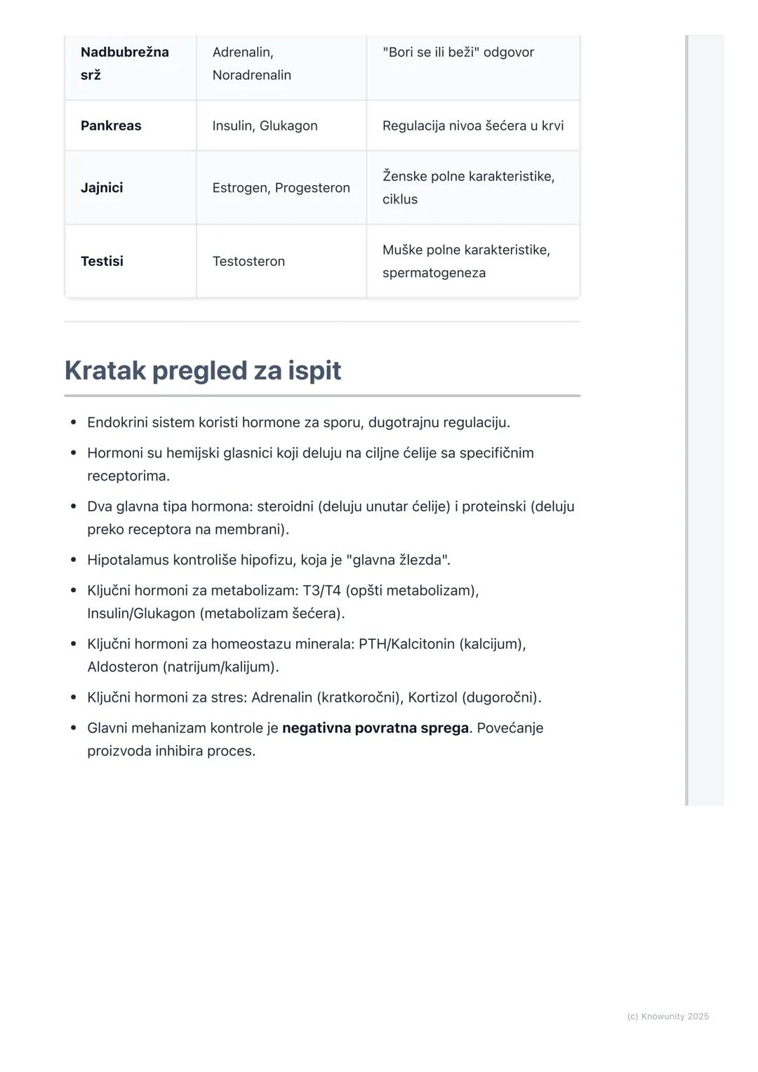 # Endokrini sistem

## Uvod u endokrini sistem

Endokrini sistem je, pored nervnog sistema, ključni regulatorni sistem u našem
telu. Dok ner