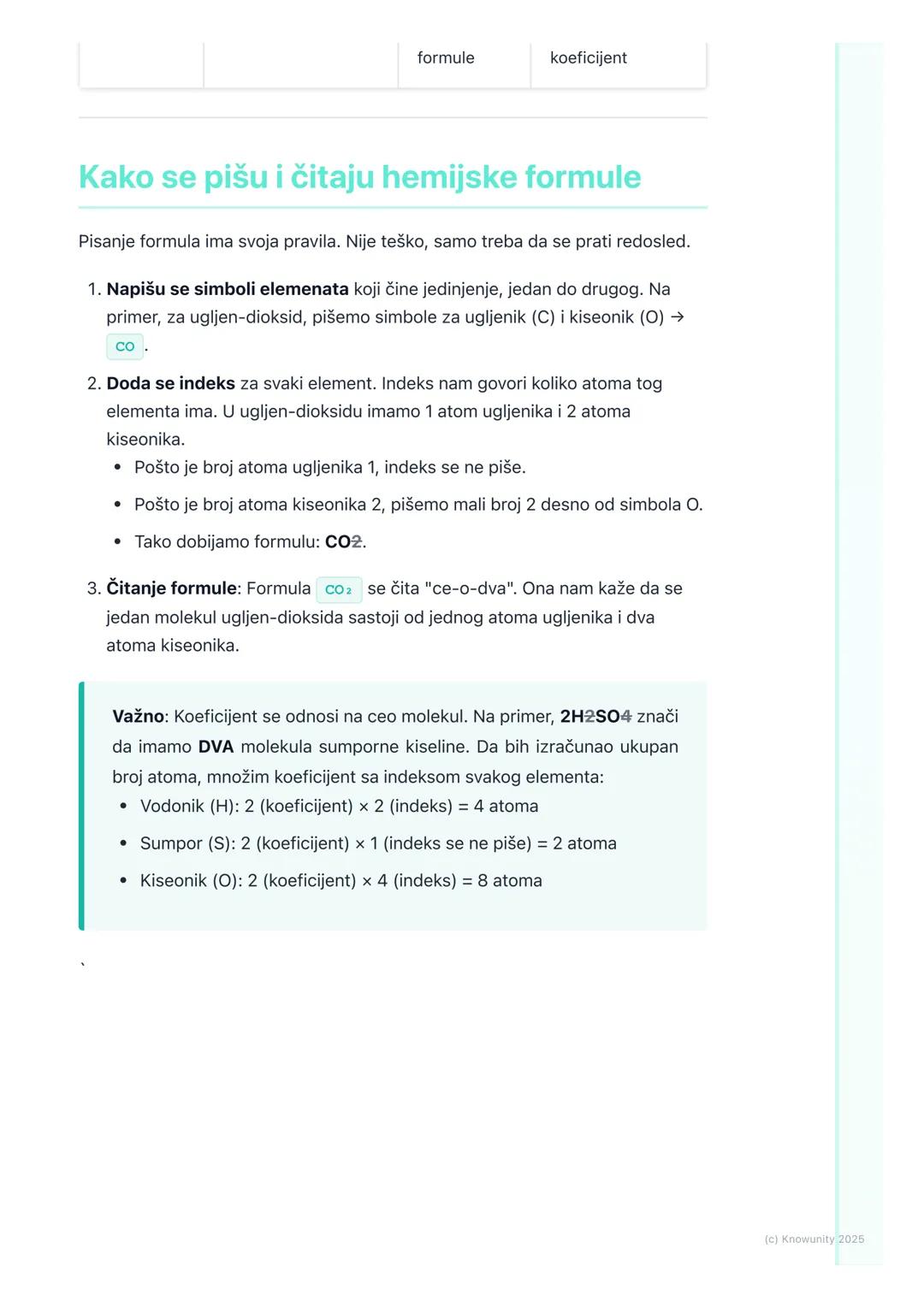 # Hemijske formule

## Šta su hemijske formule i zašto su važne

Hemijske formule su skraćeni način da se prikaže sastav hemijskih jedinjenj