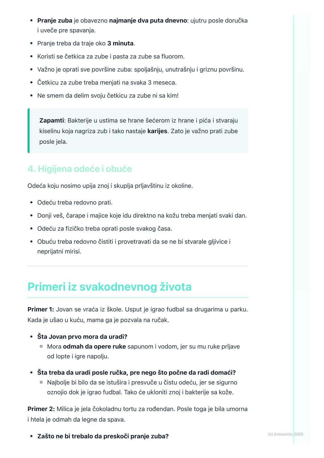 # Lična Higijena

## Zašto je važna lična higijena

Lična higijena znači održavanje čistoće tela. To je jako važno da bismo bili
zdravi i da