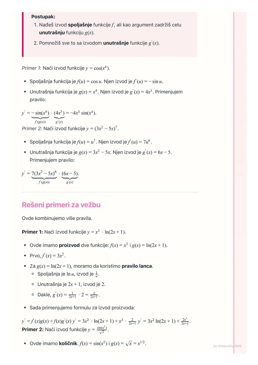# Pravila diferenciranja

Uvod u pravila diferenciranja

Do sada smo tražili izvod funkcije po definiciji, koristeći limes. To je dug i čest