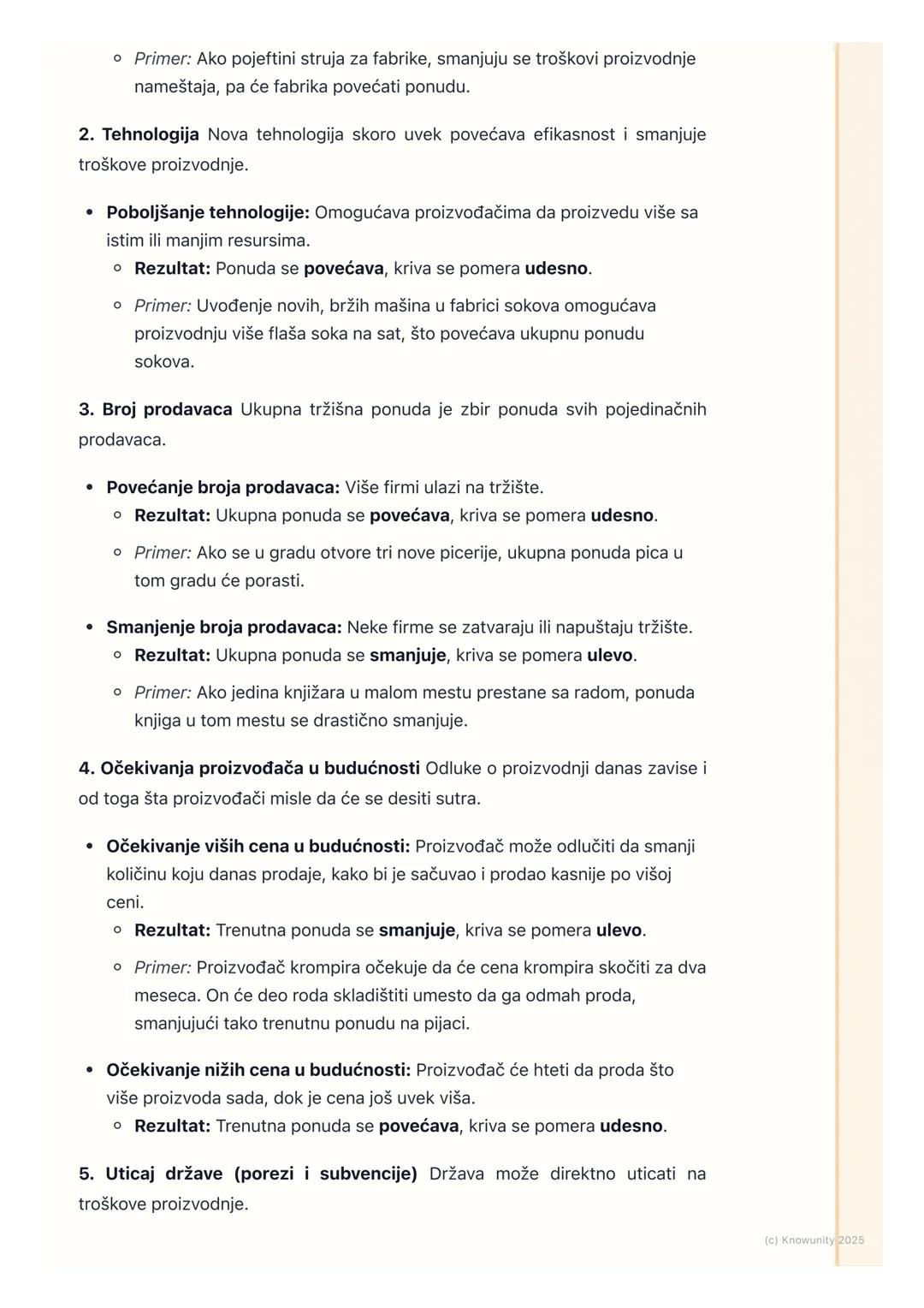 # Faktori koji utiču na promenu
ponude

Uvod u promenu ponude

Ponuda predstavlja količinu dobara koju su proizvođači spremni da prodaju po
