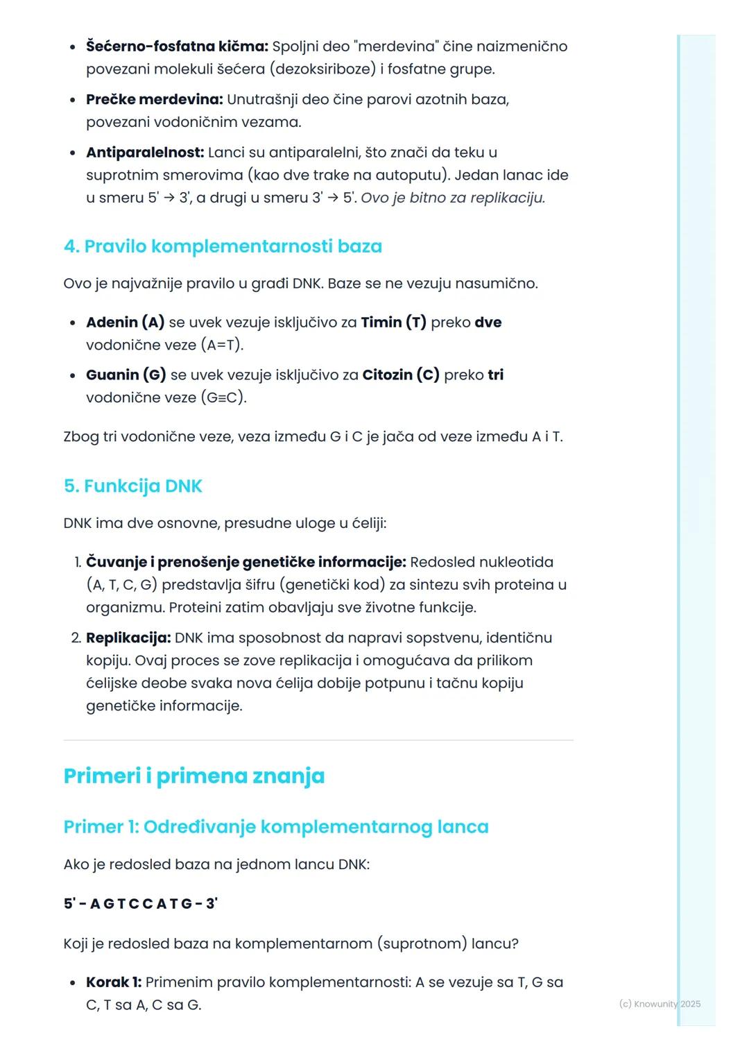 # Građa i funkcija DNK

Uvod u DNK

Dezoksiribonukleinska kiselina, ili skraćeno DNK, je ogroman molekul koji
se nalazi u našim ćelijama. On