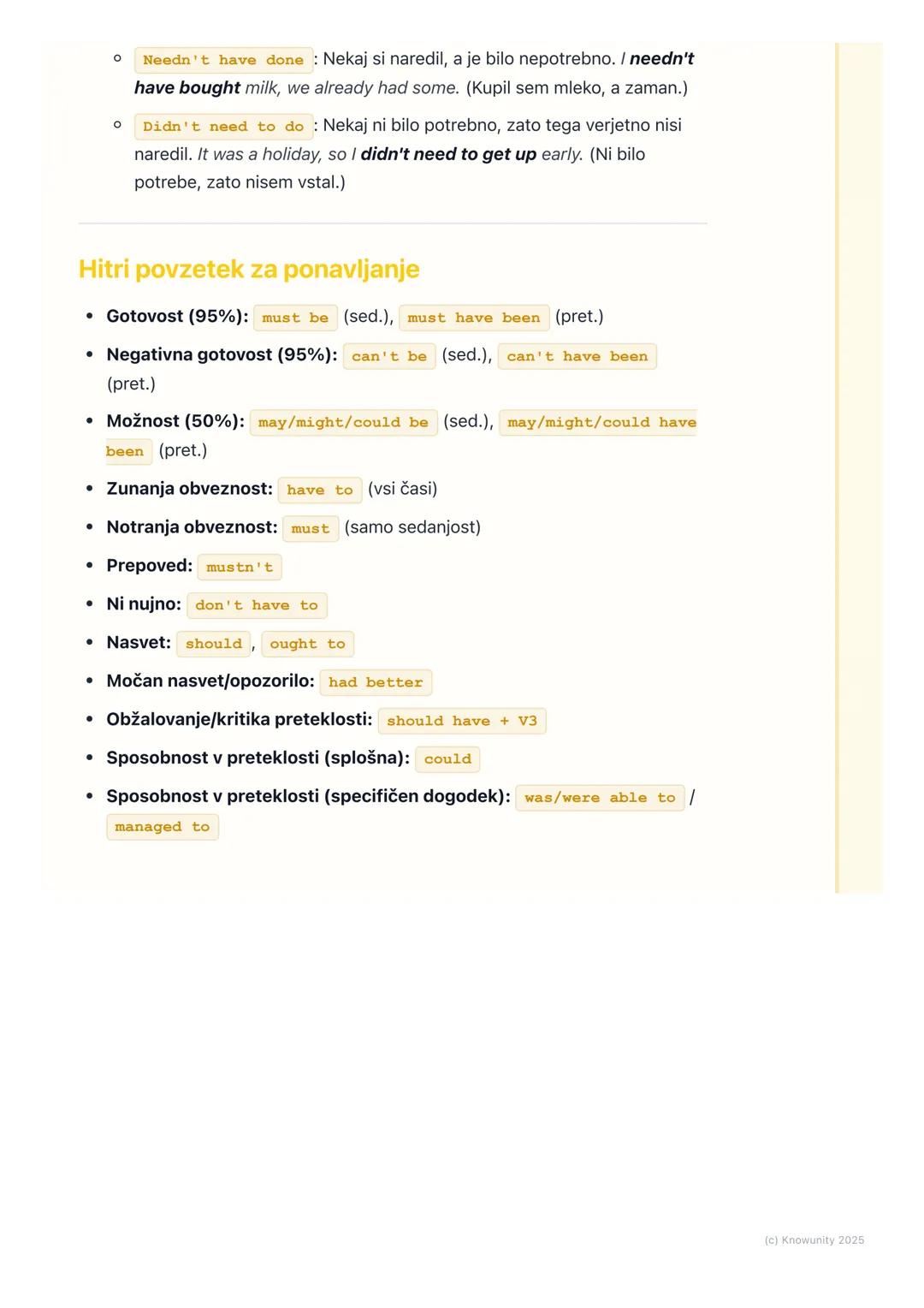 # Modalni glagoli (Modal Verbs)
in njihove funkcije

Pregled modalnih glagolov

Modalni glagoli so posebna vrsta pomožnih glagolov. Ne stoji