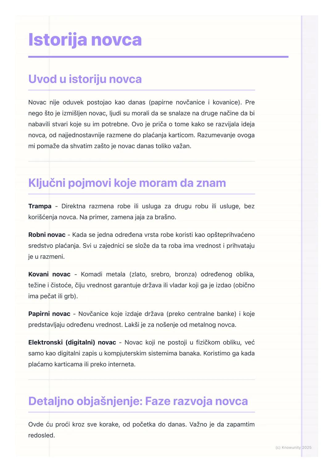 # Istorija novca

Uvod u istoriju novca

Novac nije oduvek postojao kao danas (papirne novčanice i kovanice). Pre
nego što je izmišljen nova