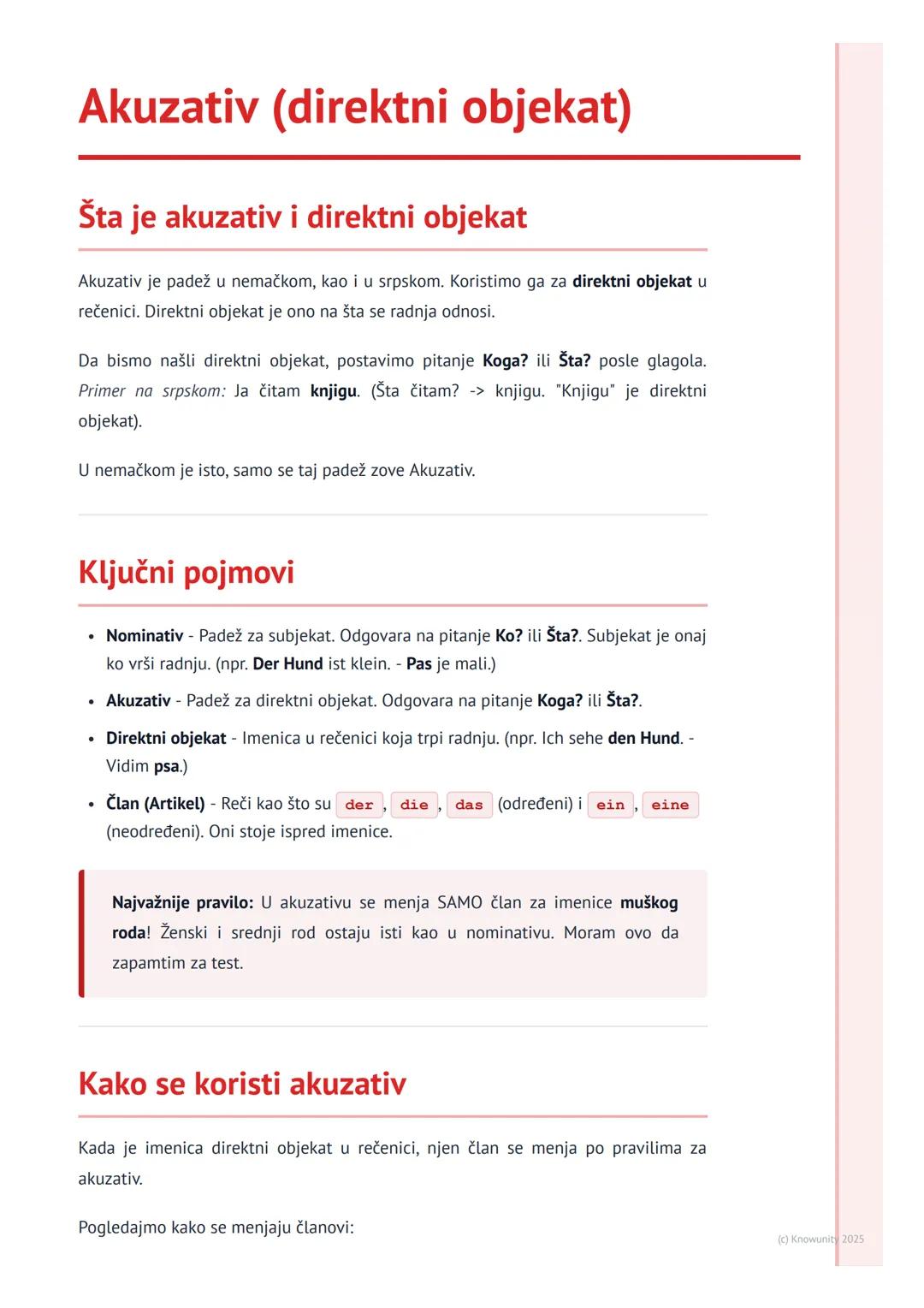 # Akuzativ (direktni objekat)

Šta je akuzativ i direktni objekat

Akuzativ je padež u nemačkom, kao i u srpskom. Koristimo ga za direktni o