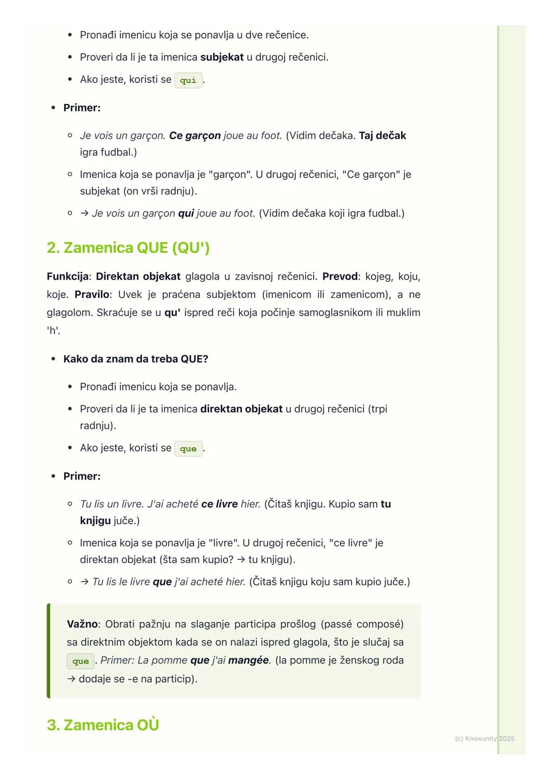 # Relativne zamenice (Qui, Que,
Où, Dont)

Uvod u relativne zamenice

Relativne zamenice (les pronoms relatifs) su reči koje koristimo da
po