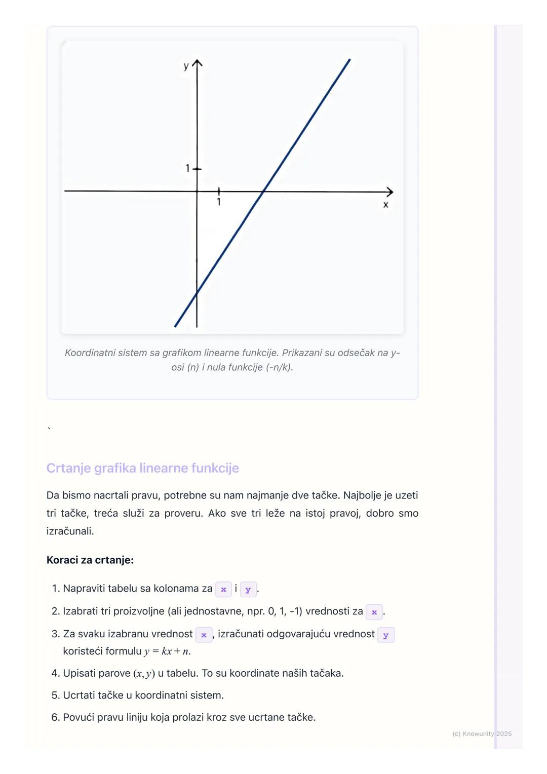 # Linearna funkcija

Uvod u linearne funkcije

Linearna funkcija je jedna od osnovnih funkcija u matematici. Njen grafik je
uvek prava linij