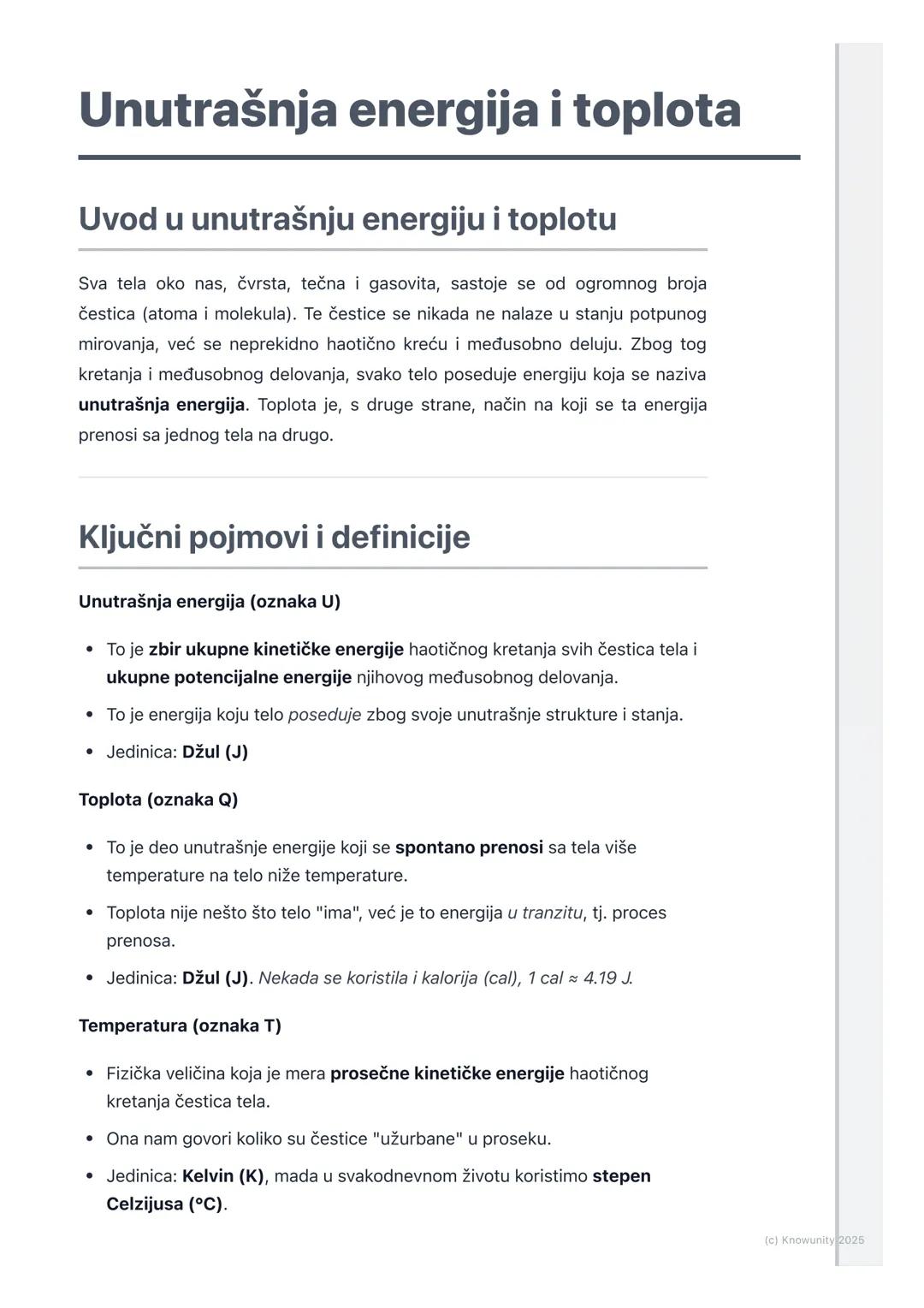 # Unutrašnja energija i toplota

Uvod u unutrašnju energiju i toplotu

Sva tela oko nas, čvrsta, tečna i gasovita, sastoje se od ogromnog br