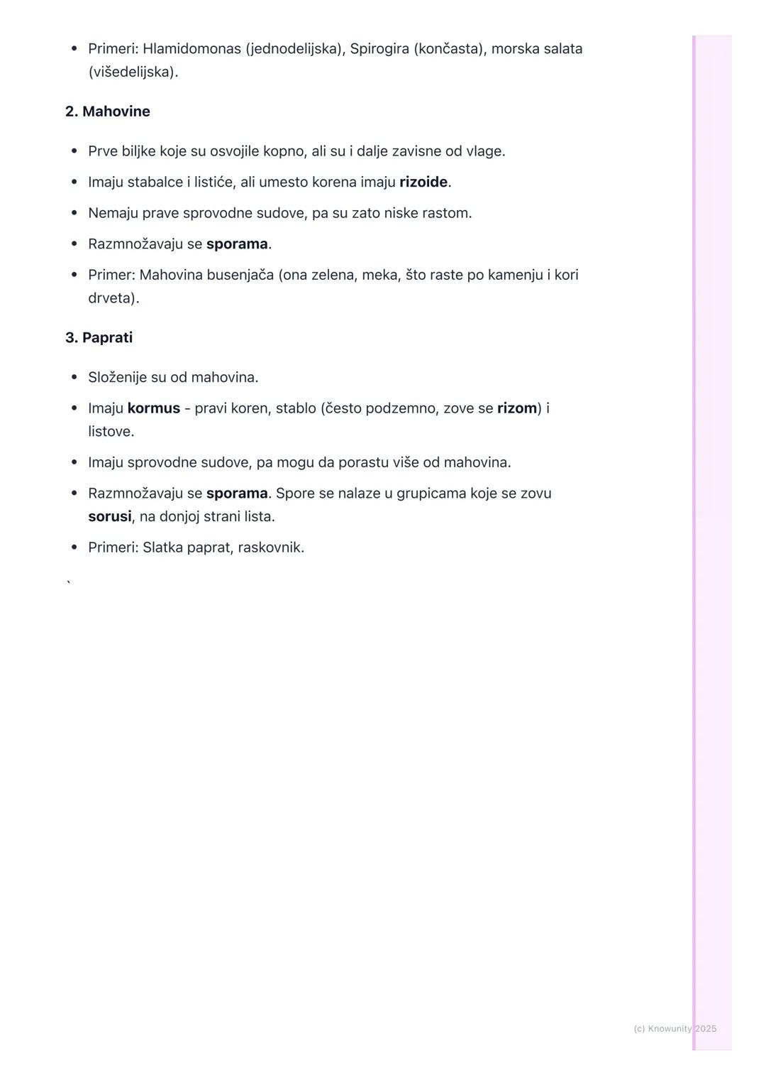 # Raznovrsnost biljaka

Uvod u raznovrsnost biljaka

Na Zemlji postoji ogroman broj različitih biljaka. Da bismo ih lakše proučavali,
naučni