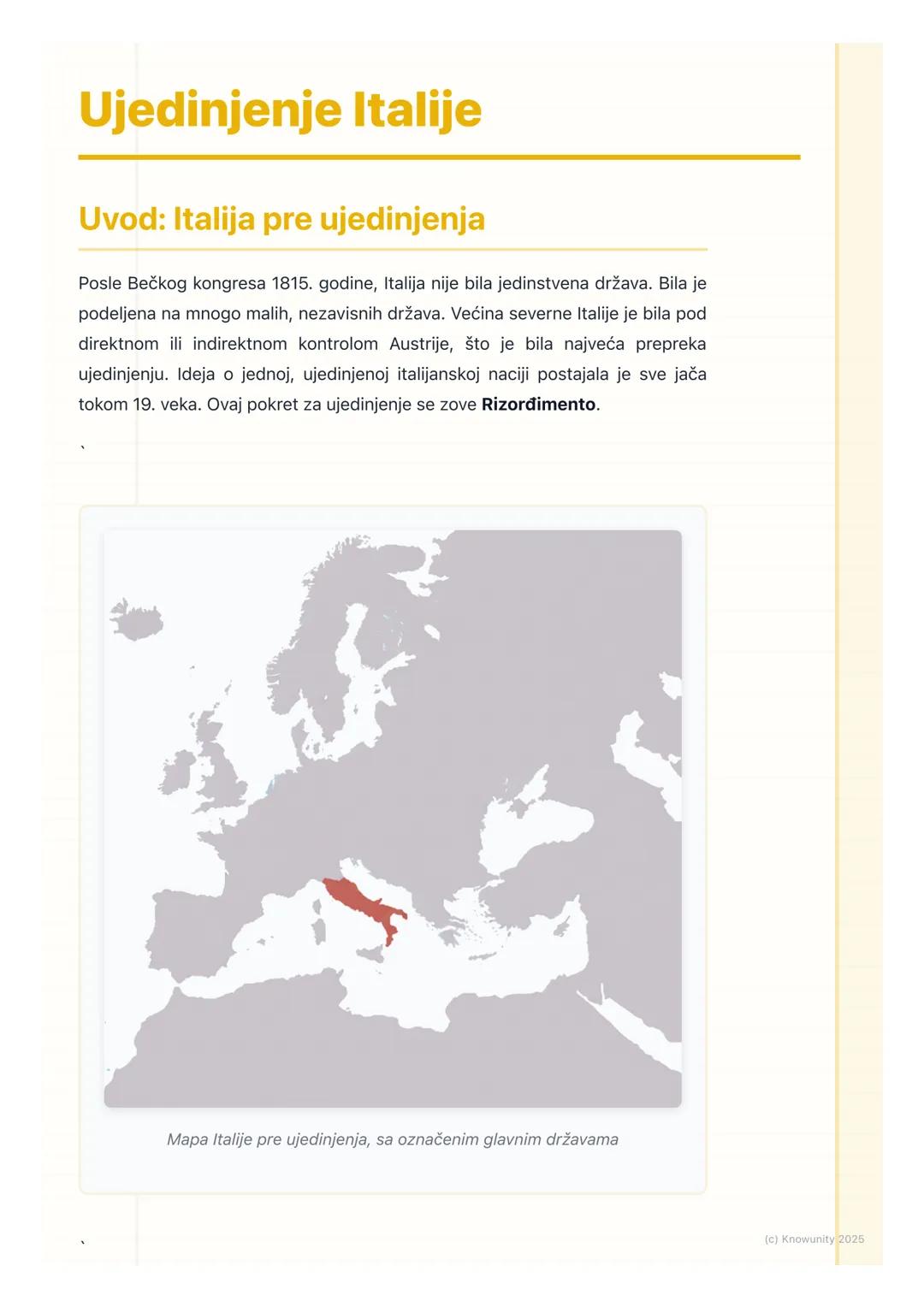 Italijansko Ujedinjenje: Ključne Ličnosti i Proces