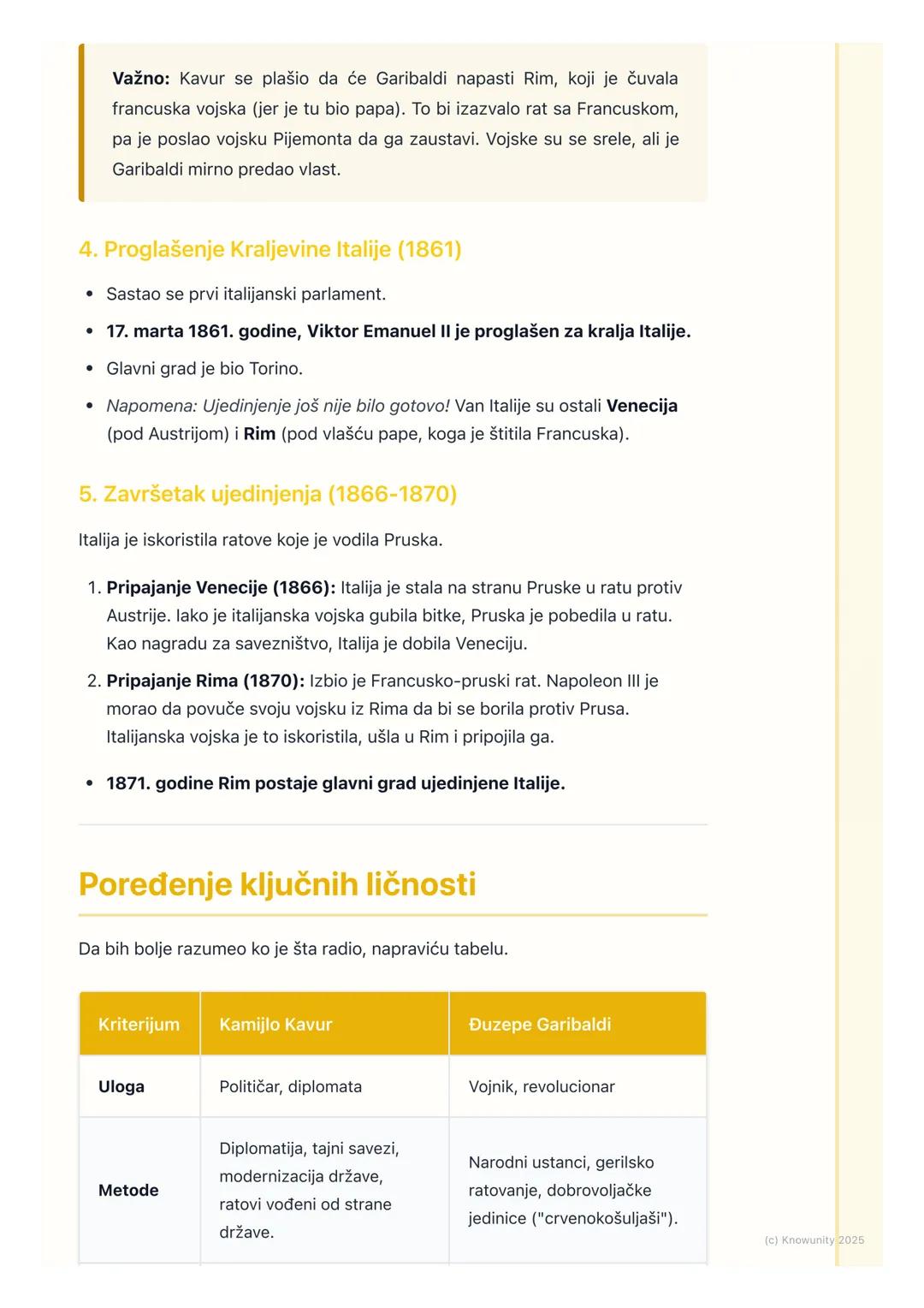 # Ujedinjenje Italije

Uvod: Italija pre ujedinjenja

Posle Bečkog kongresa 1815. godine, Italija nije bila jedinstvena država. Bila je
pode