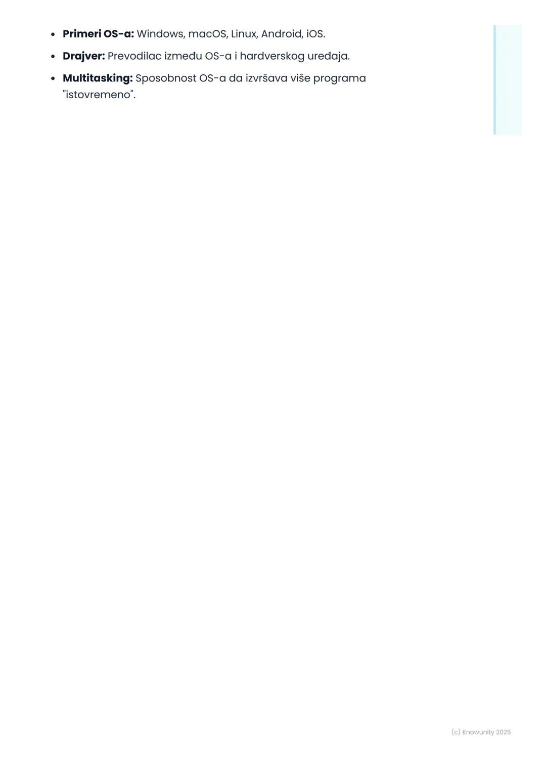 # Uloga i funkcije operativnog
sistema

Uvod i pregled

Operativni sistem (OS) je najvažniji program na računaru. Možemo ga
zamisliti kao "š