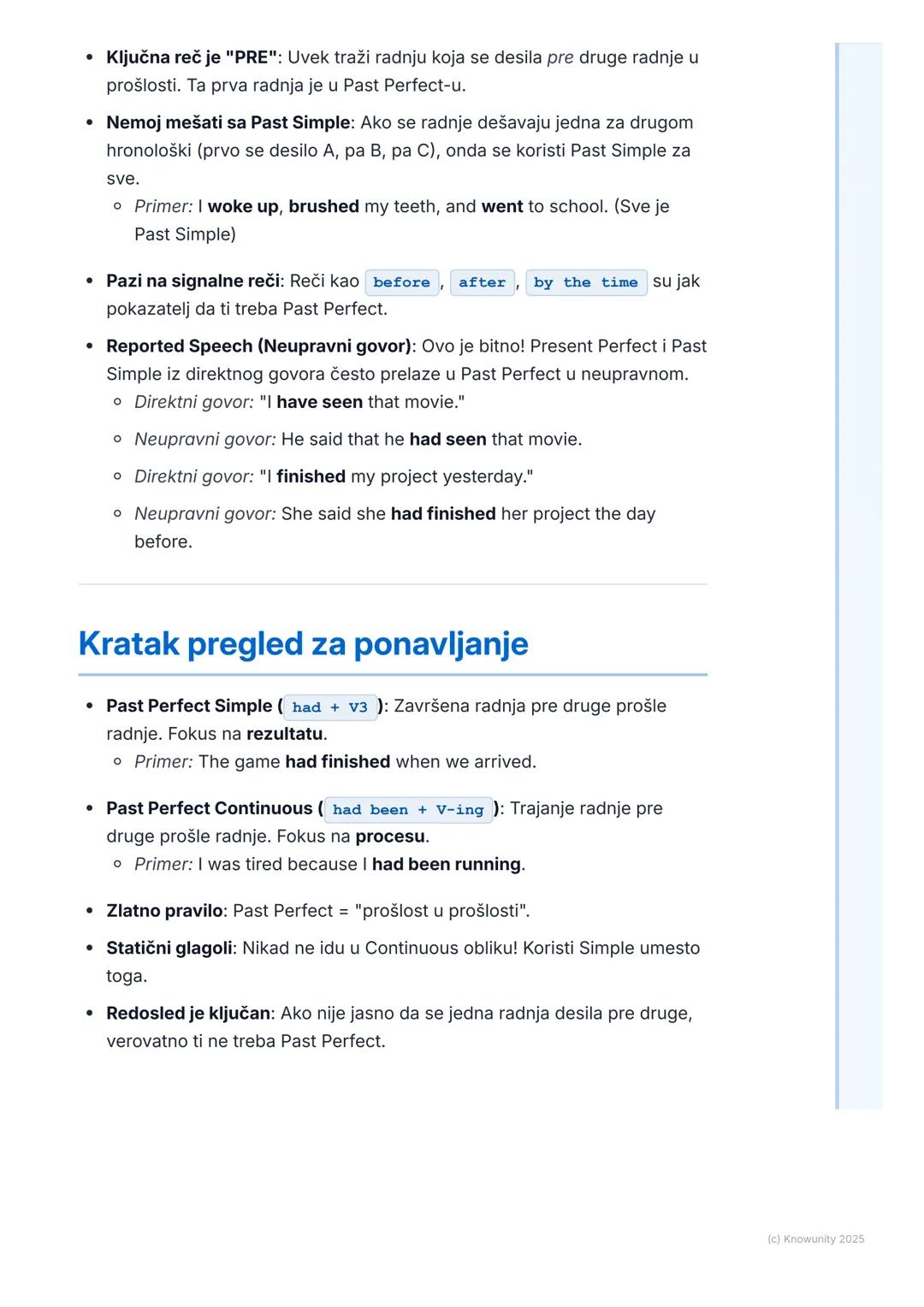 # Prošla vremena: Past Perfect
Simple i Continuous

Pregled i uvod

Ovo su vremena koja se koriste da se govori o "prošlosti u prošlosti". Z