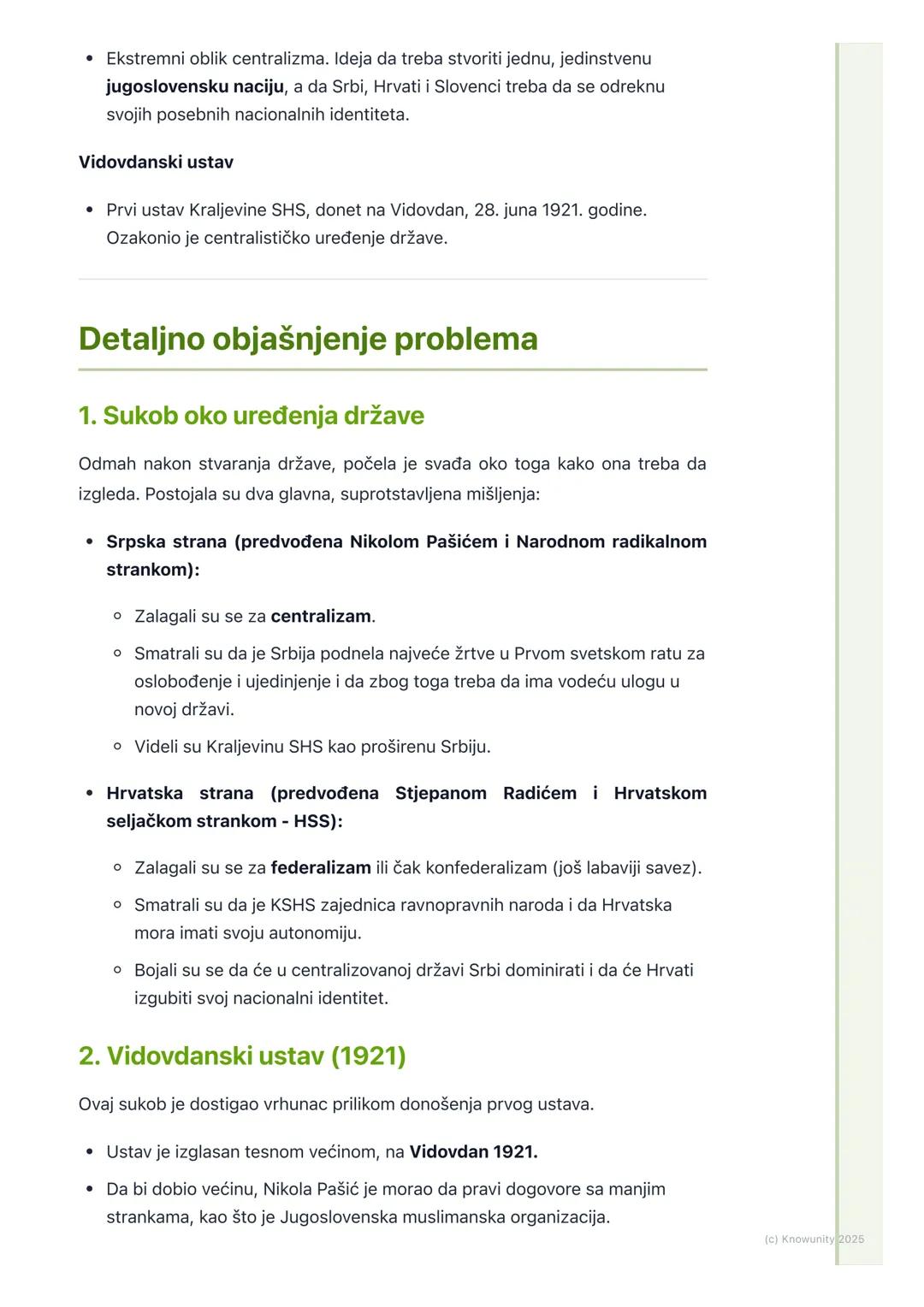# Unutrašnji problemi i
nacionalno pitanje

Uvod: Stvaranje države i prvi problemi

Nakon Prvog svetskog rata, 1. decembra 1918. godine, stv