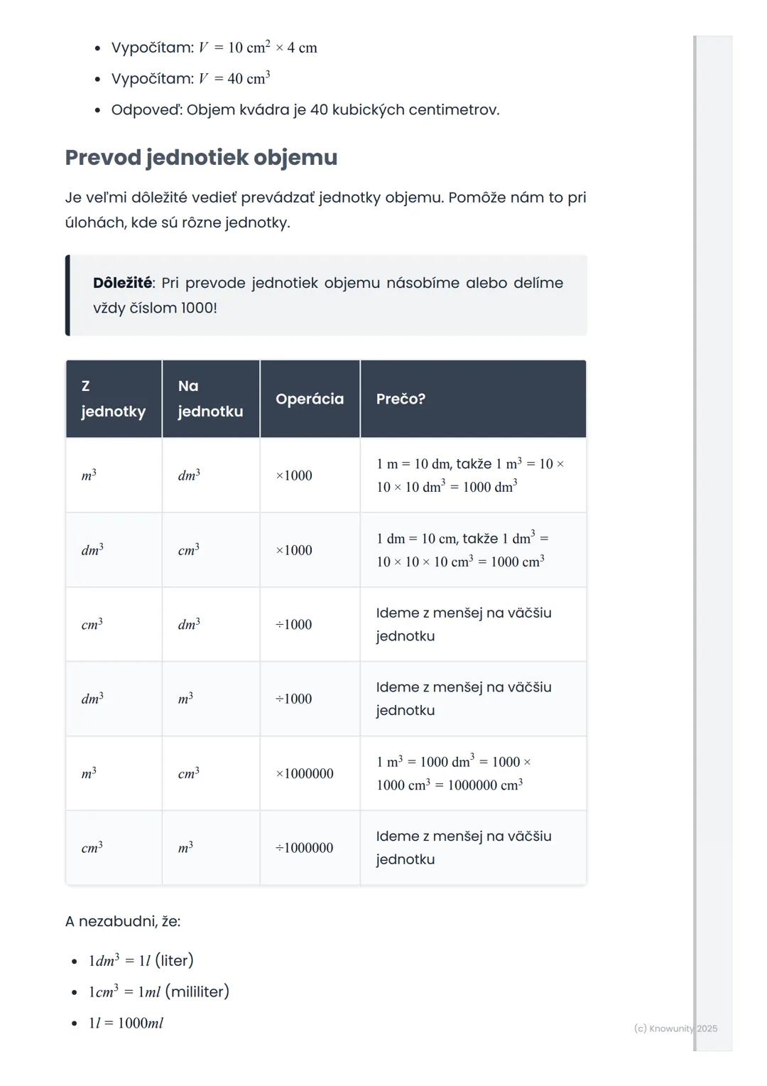 # Objem kocky a kvádra

1. Prehľad objemu kocky a kvádra

Ahoj! Dnes si zopakujeme, ako vypočítať objem kocky a kvádra. Je to
dôležité, lebo
