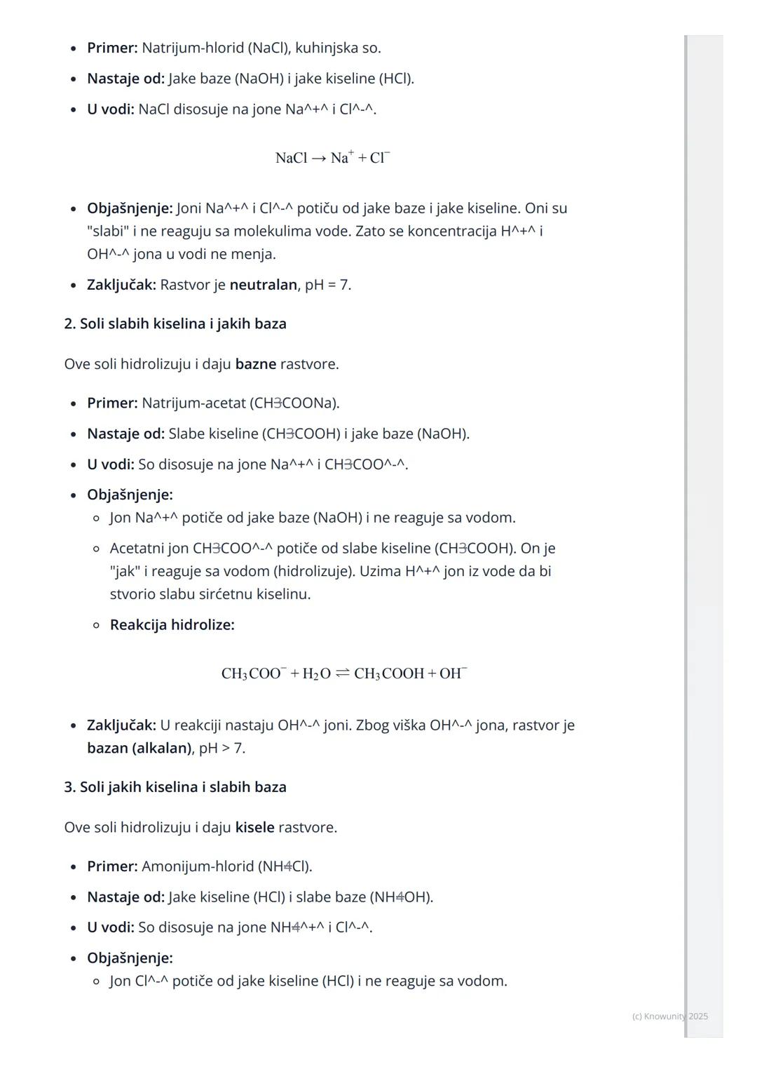 # Hidroliza soli

Uvod u hidrolizu soli

Kada rastvorimo so u vodi, ne dobijamo uvek neutralan rastvor (pH = 7).
Ponekad rastvor može biti k
