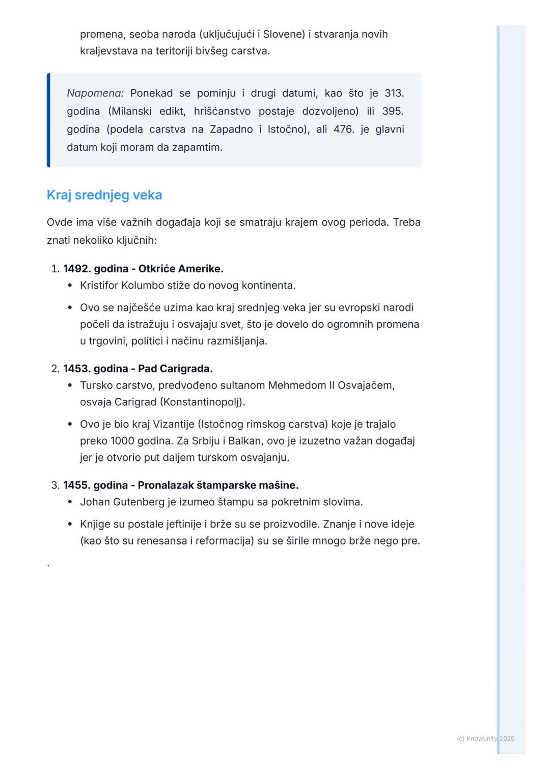 # Šta je srednji vek?

Uvod u srednji vek

Srednji vek je dugačak period u istoriji Evrope. Nalazi se između Starog veka
(Antike) i Novog ve