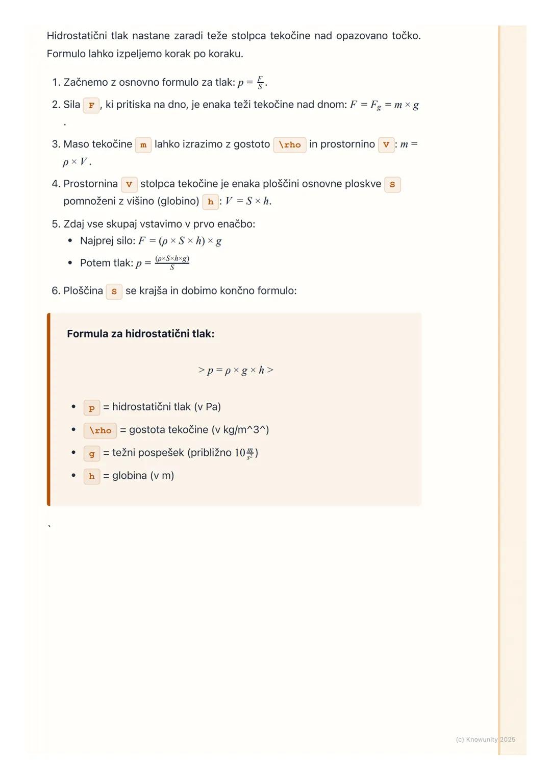 # Tlak v tekočinah

Uvod in osnove

Tlak v tekočinah je sila, s katero tekočina pritiska na ploskev. To se zgodi zaradi
teže tekočine. Preds