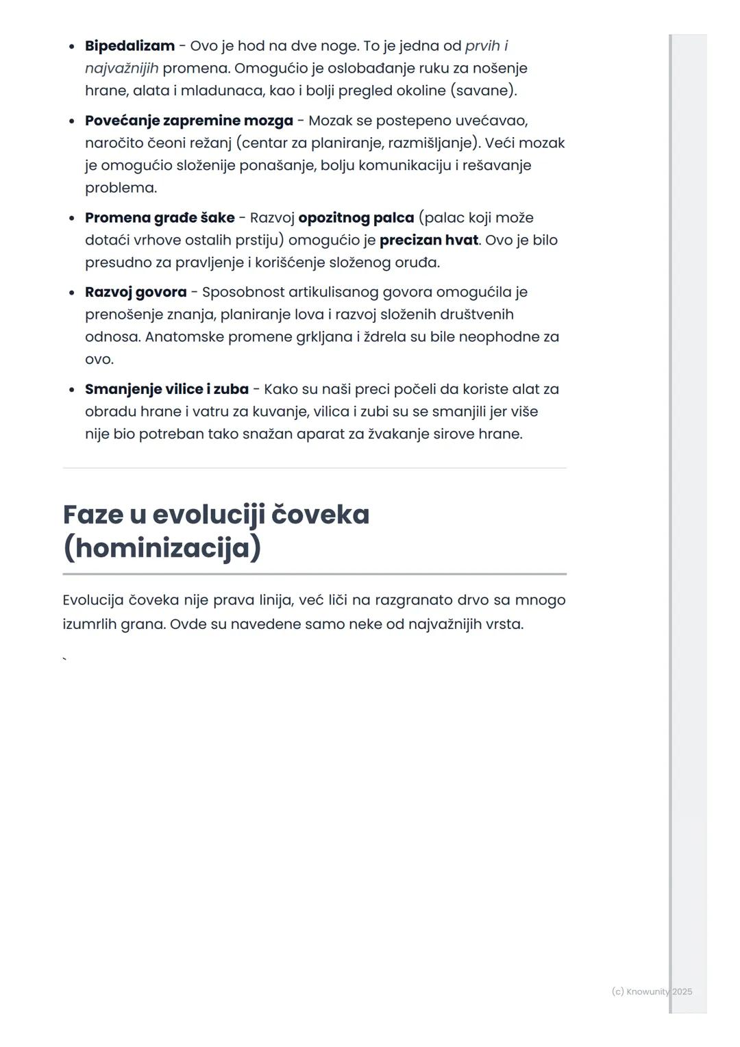 # Evolucija čoveka

## Uvod i mesto čoveka u prirodi

Evolucija čoveka je proces koji objašnjava kako se naša vrsta, Homo
sapiens, razvila o