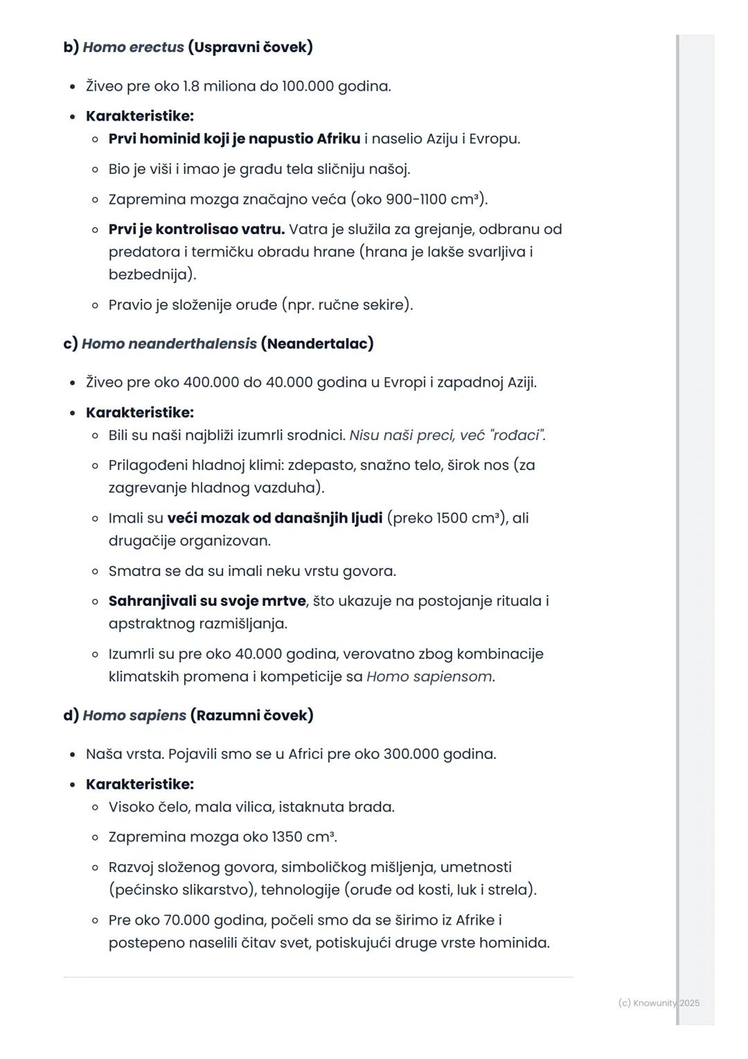 # Evolucija čoveka

## Uvod i mesto čoveka u prirodi

Evolucija čoveka je proces koji objašnjava kako se naša vrsta, Homo
sapiens, razvila o