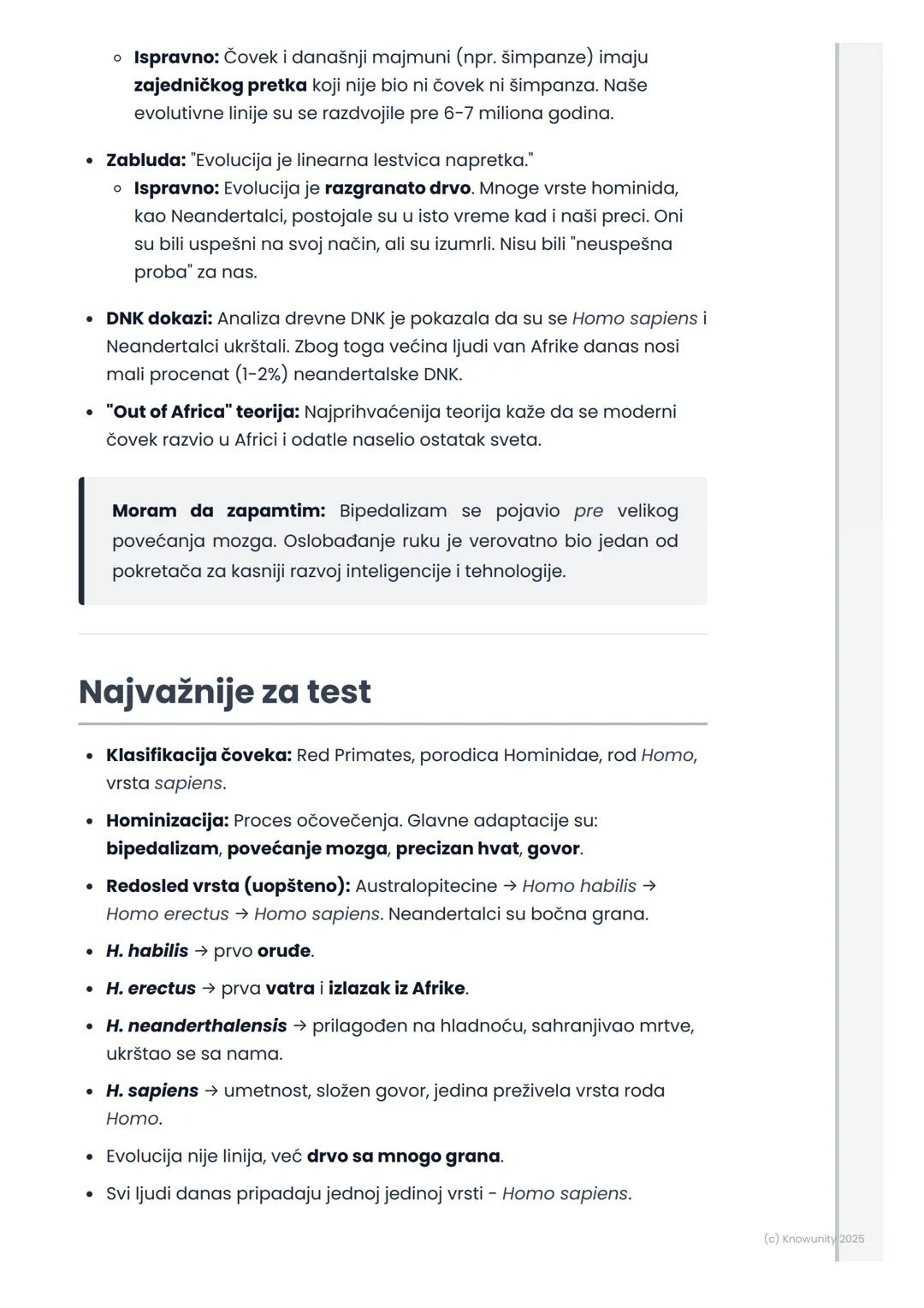 # Evolucija čoveka

## Uvod i mesto čoveka u prirodi

Evolucija čoveka je proces koji objašnjava kako se naša vrsta, Homo
sapiens, razvila o