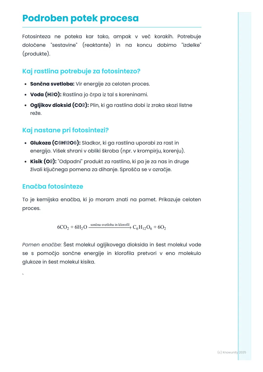 # Fotosinteza

## Kaj je fotosinteza?

Fotosinteza je proces, pri katerem rastline, alge in nekatere bakterije
uporabljajo sončno svetlobo, 