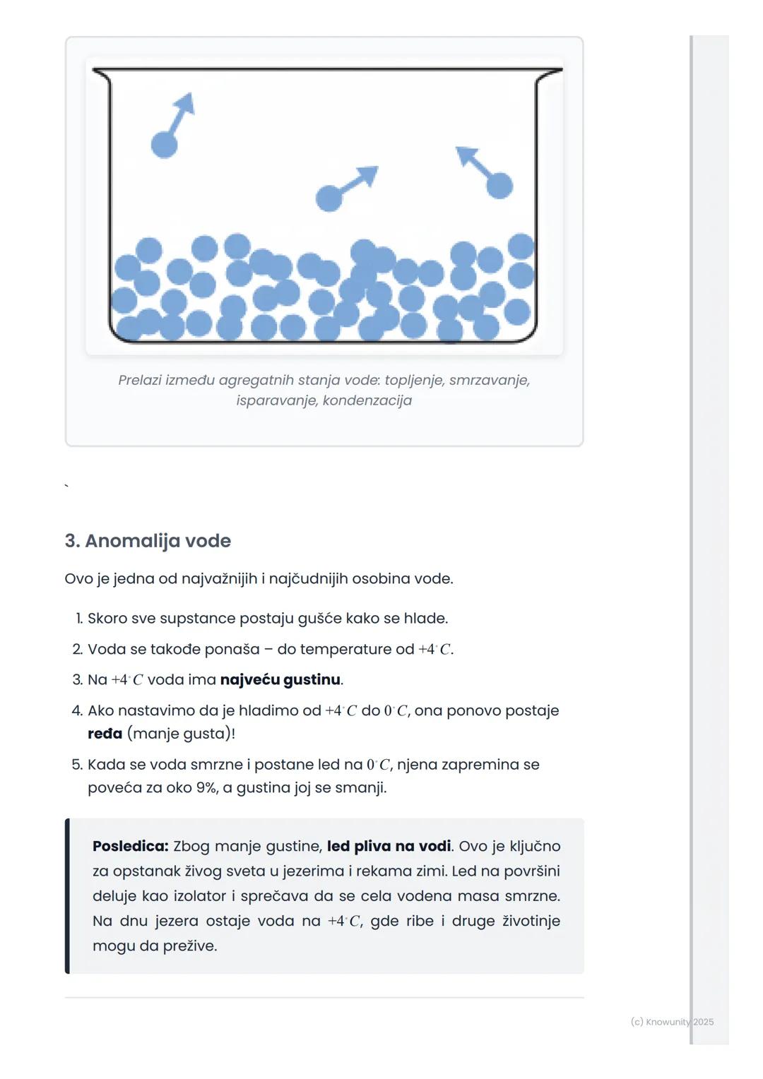 # Osobine vode

Uvod u osobine vode

Voda je najvažnija supstanca za život na Zemlji. Njena hemijska formula
je H2O. Sastoji se od dva atoma