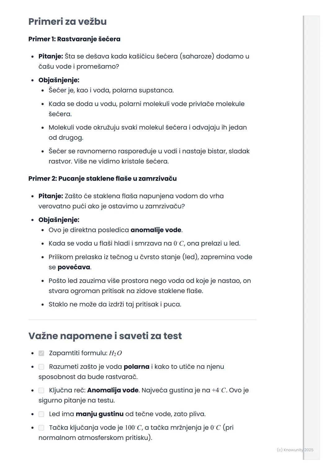 # Osobine vode

Uvod u osobine vode

Voda je najvažnija supstanca za život na Zemlji. Njena hemijska formula
je H2O. Sastoji se od dva atoma