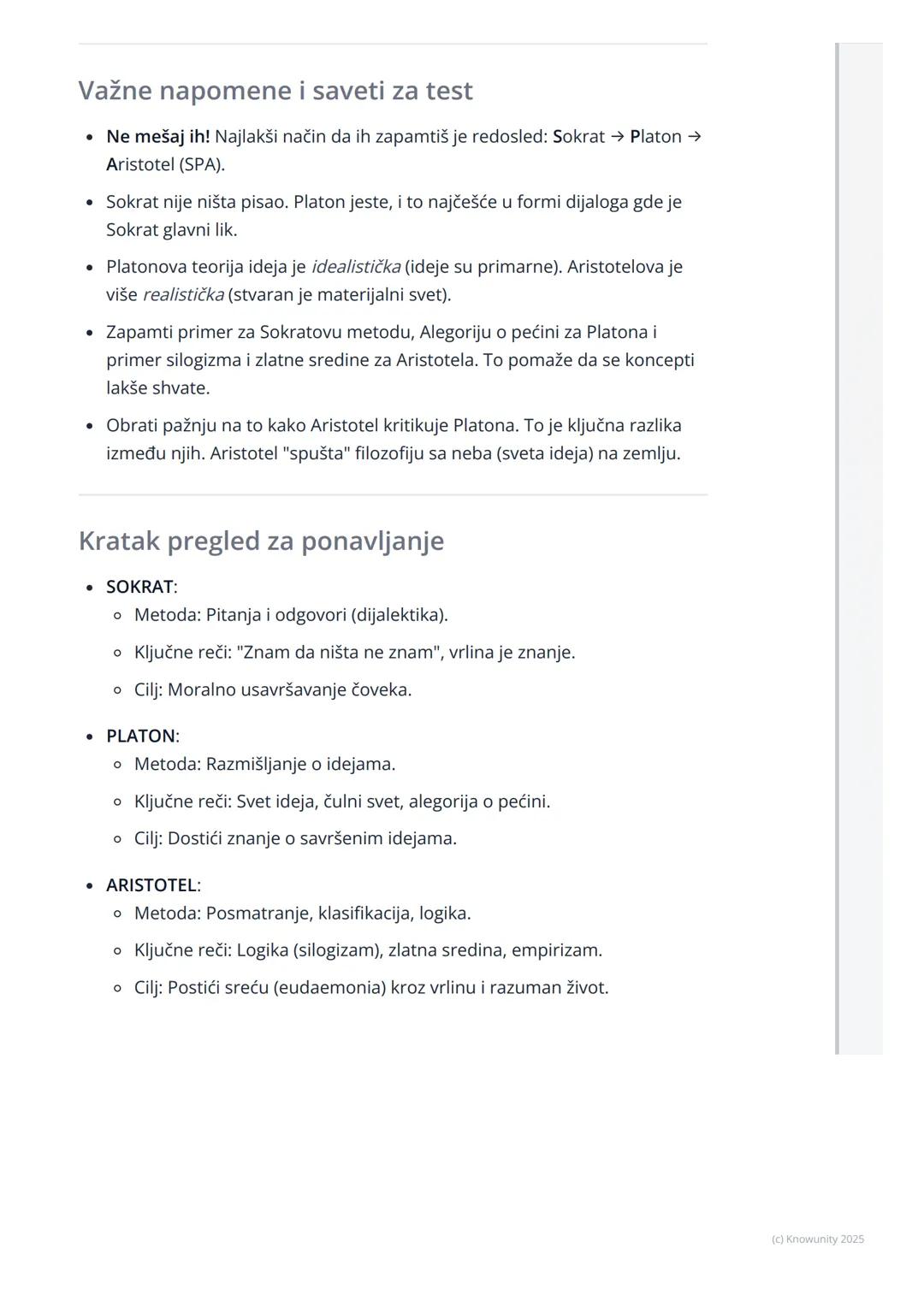 # Stara grčka filozofija (Sokrat, 
Platon, Aristotel)

Uvod: Velika trojka antičke filozofije

Ovo su najvažniji filozofi stare Grčke, osnov